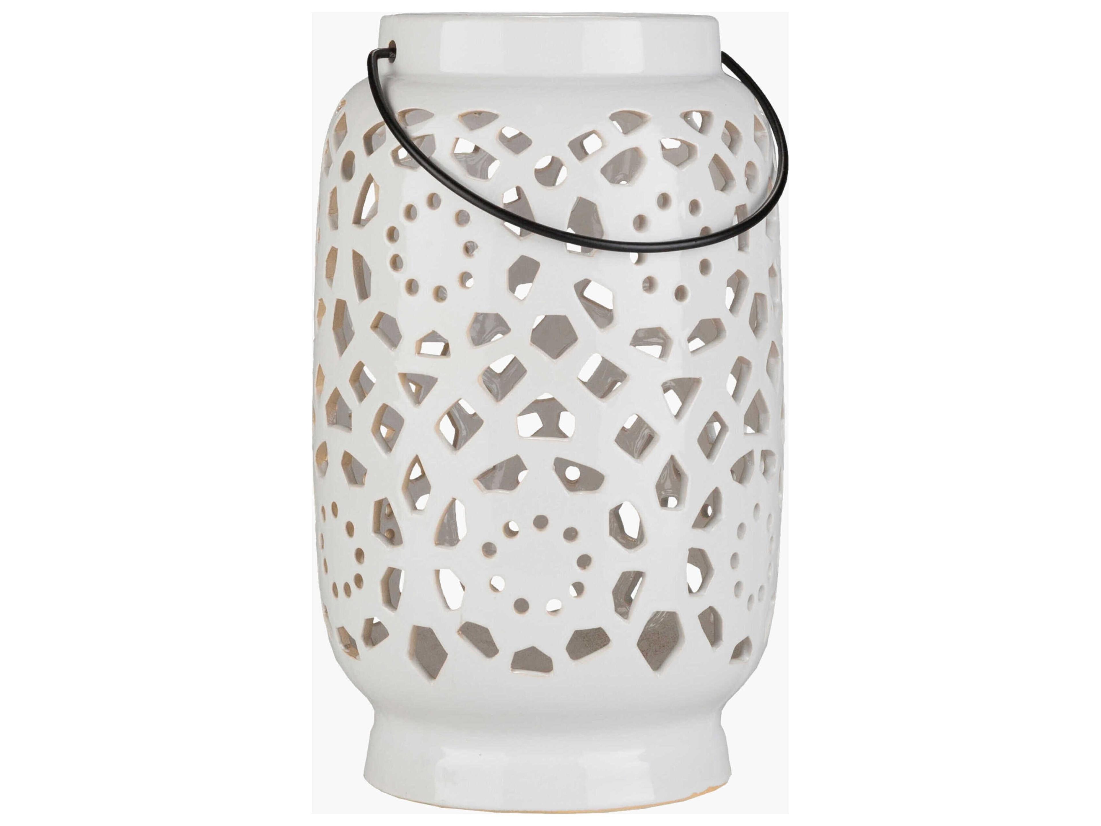 Avery Glazed White Candle Holder