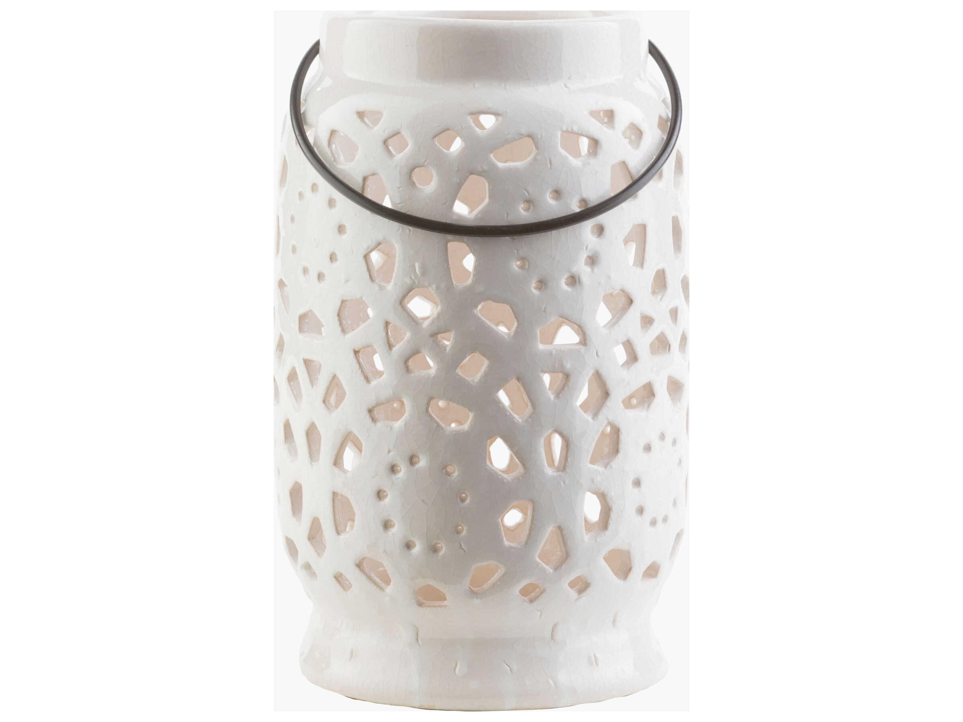 Avery Glazed White Candle Holder