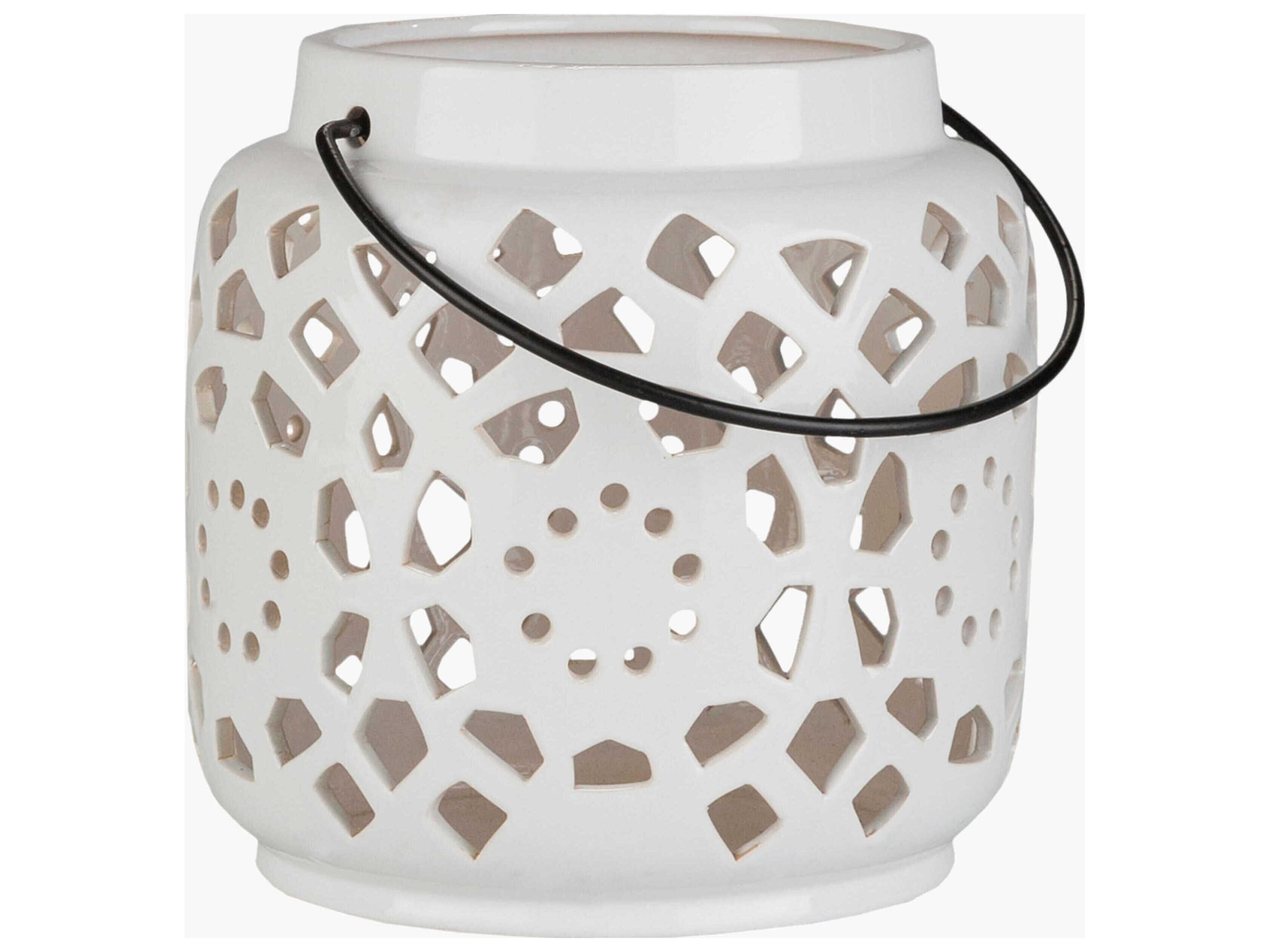 Avery Glazed White Candle Holder