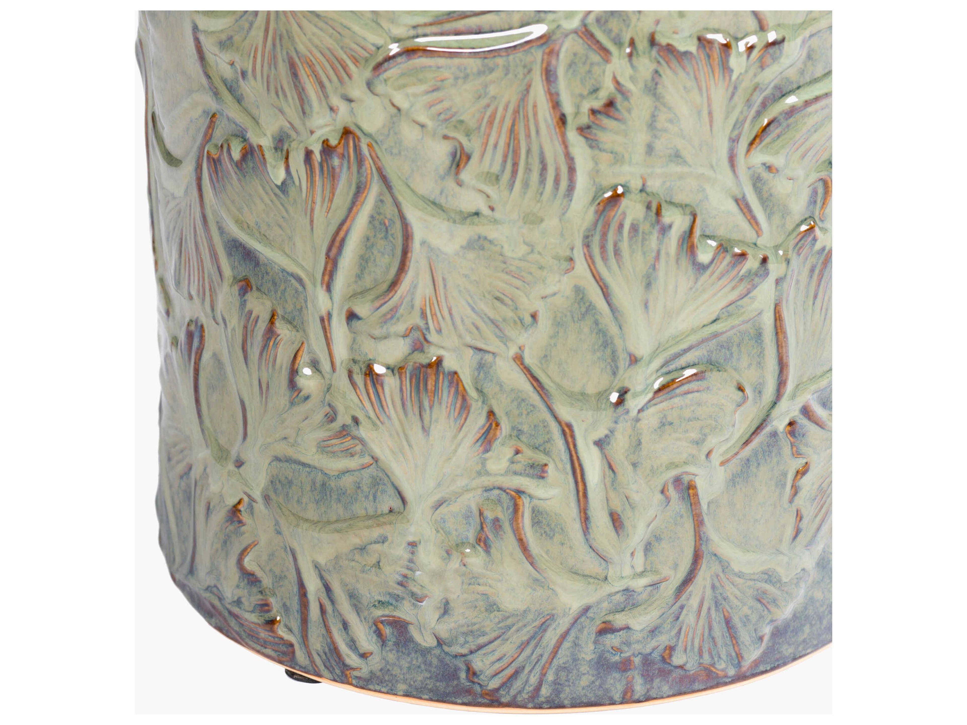 Livabliss by Surya Outdoor Bishop Green Ceramic Round End Table