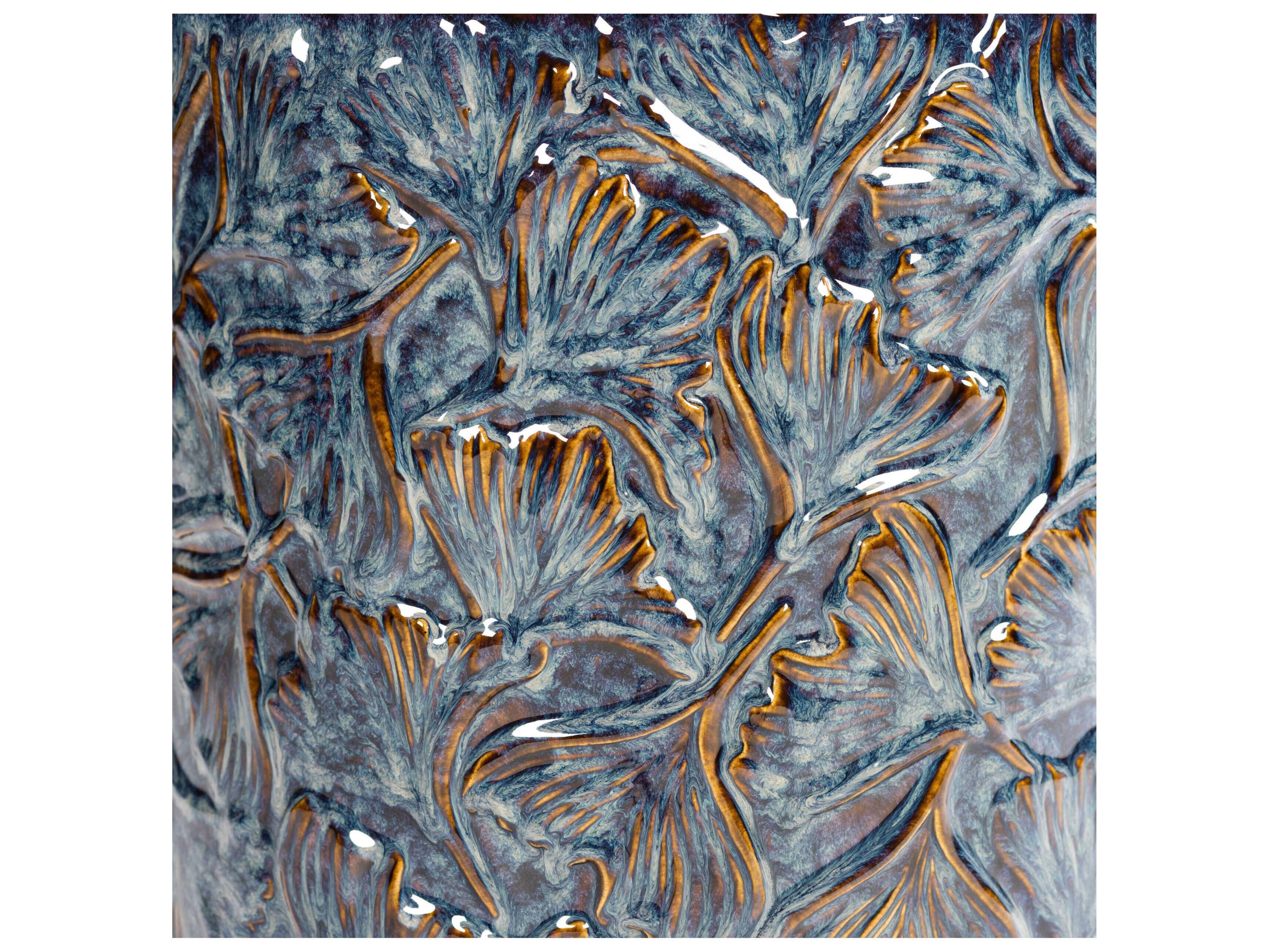 Livabliss by Surya Outdoor Bishop Blue Ceramic Round End Table