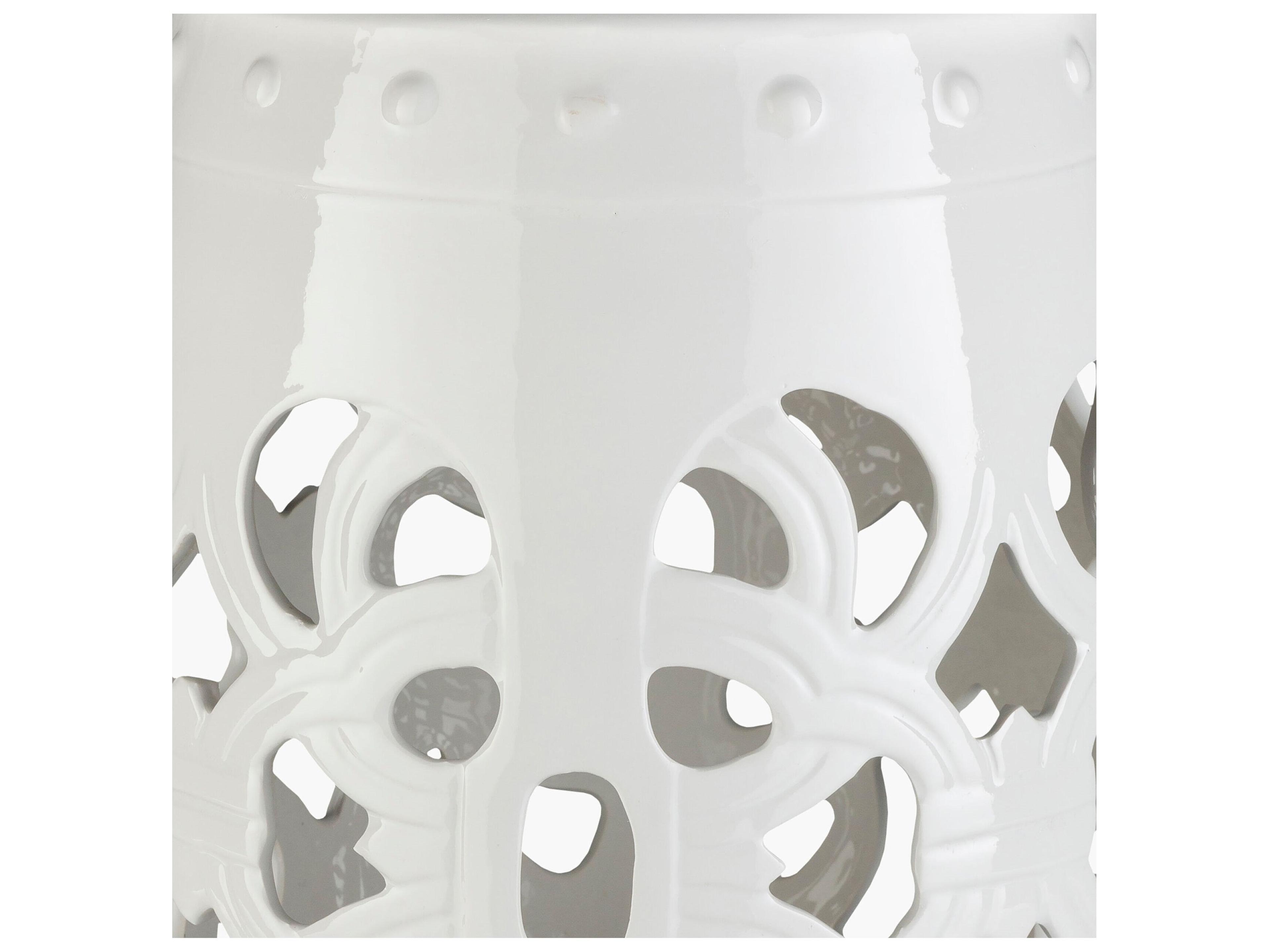 Livabliss by Surya Outdoor Brinnon White Ceramic Round End Table