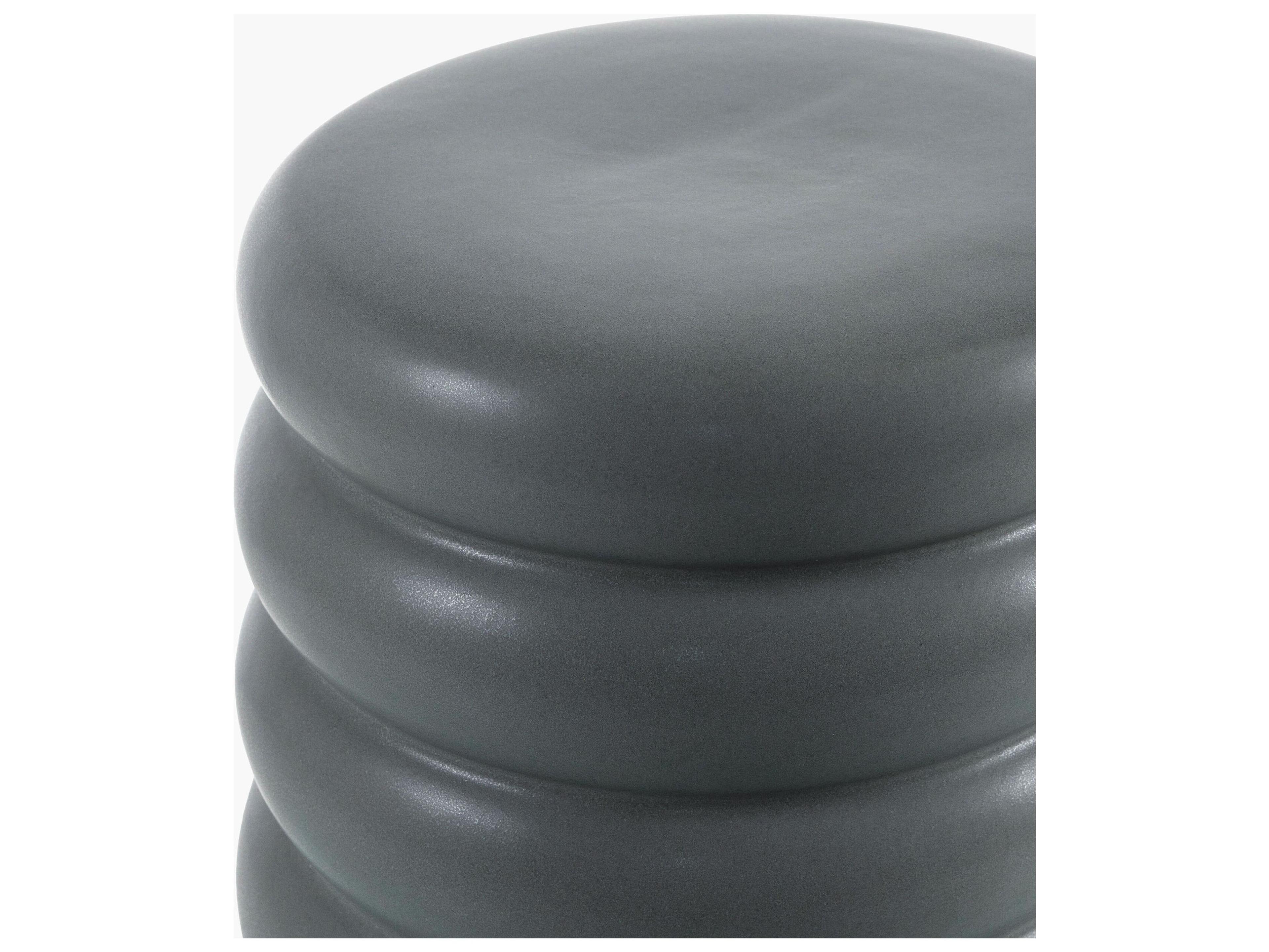 Livabliss by Surya Outdoor Bizen Gray Khaki Ceramic Round End Table