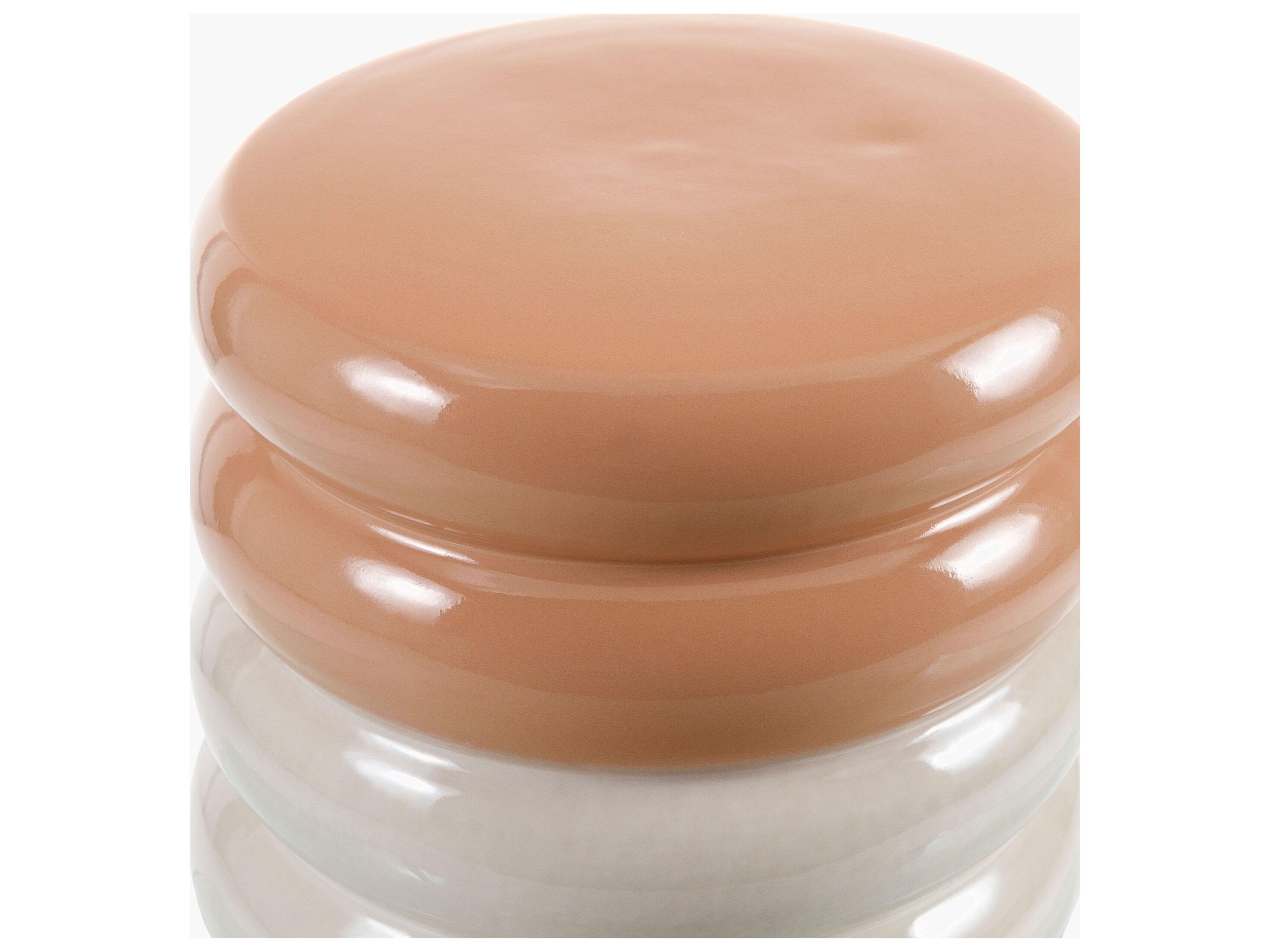 Livabliss by Surya Outdoor Bizen Blush Cream Gray Ceramic Round End Table