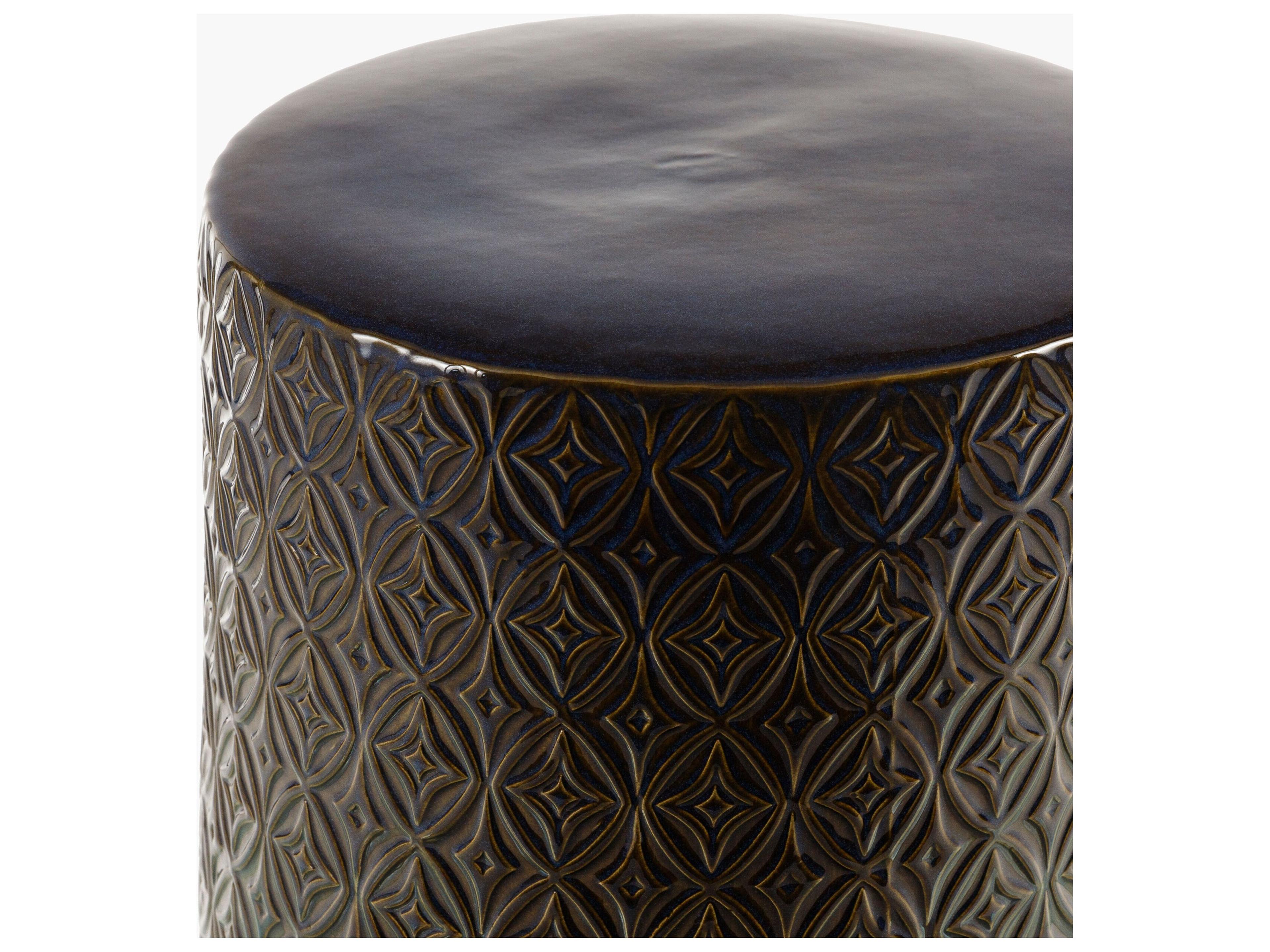 Livabliss by Surya Outdoor Brick Lane Brown Ceramic Round End Table