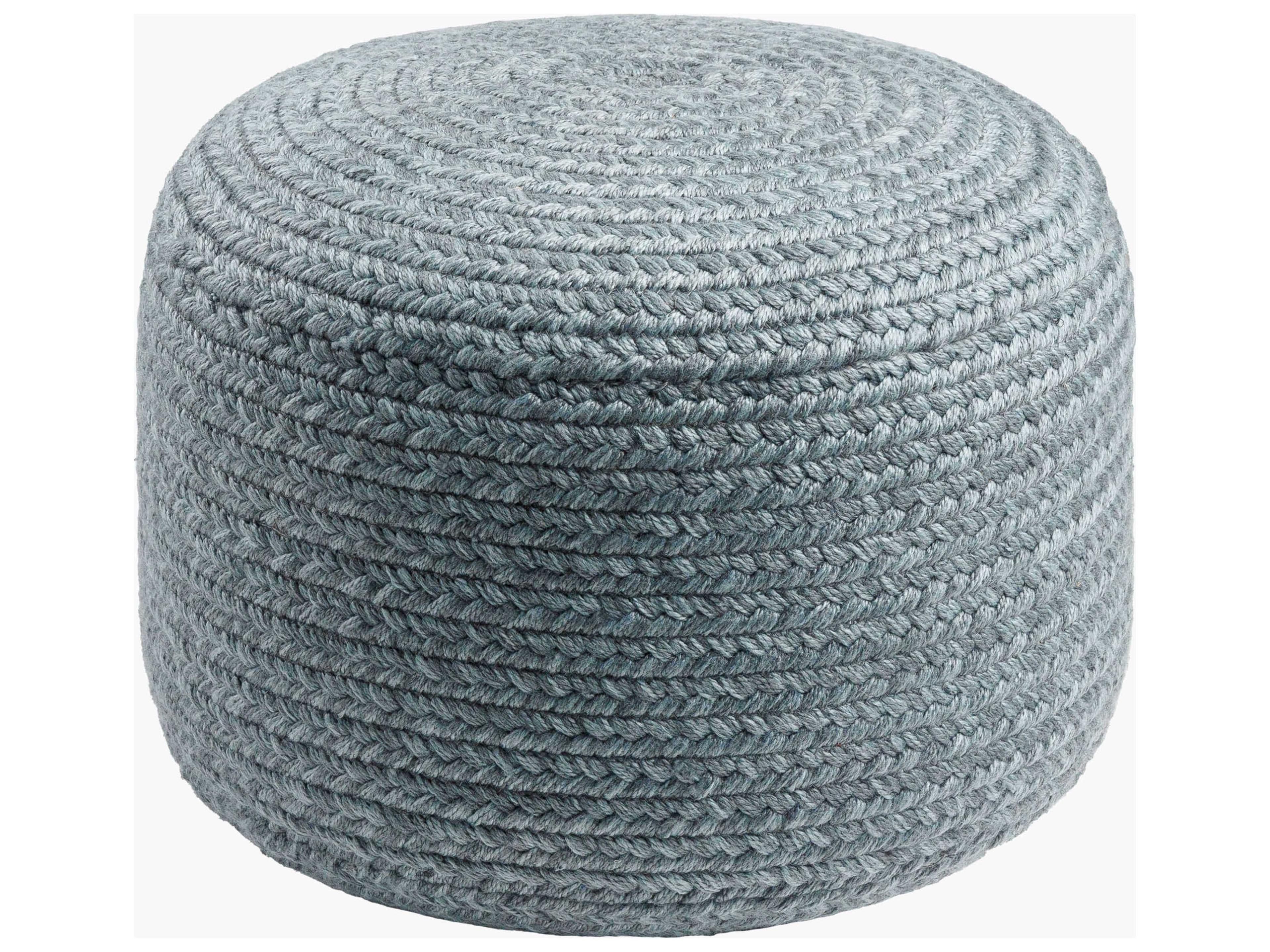 Entwined Dusty Sage Recycled Plastic Cushion Pouf