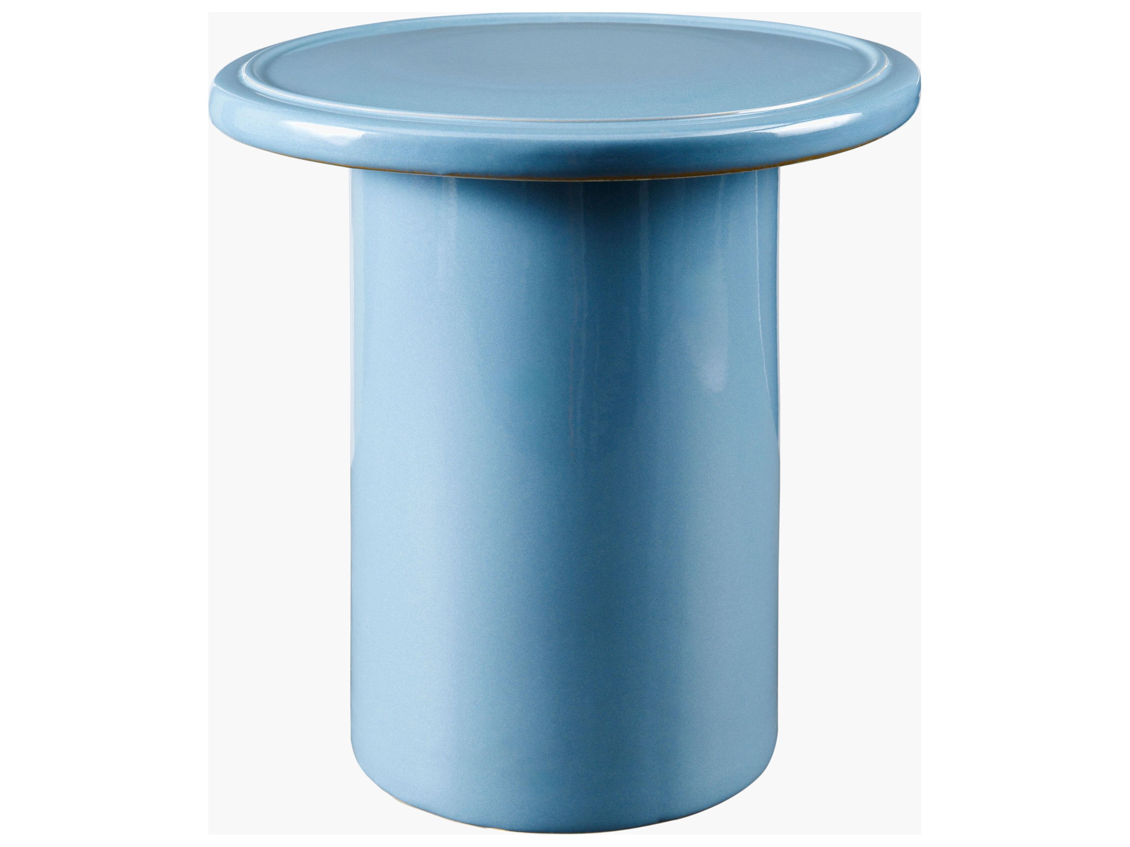 Falkland Road Medium Gray Ceramic Round End Table