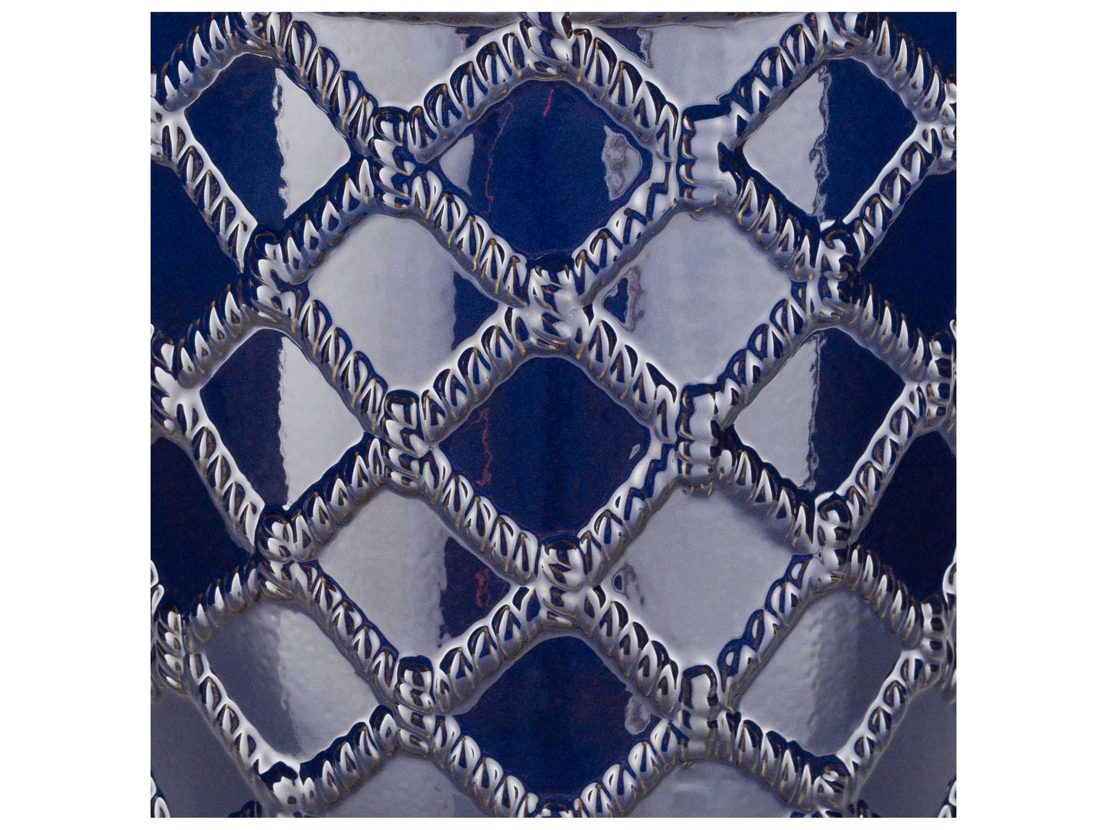 Livabliss by Surya Outdoor Gaylor Navy Ceramic Round End Table