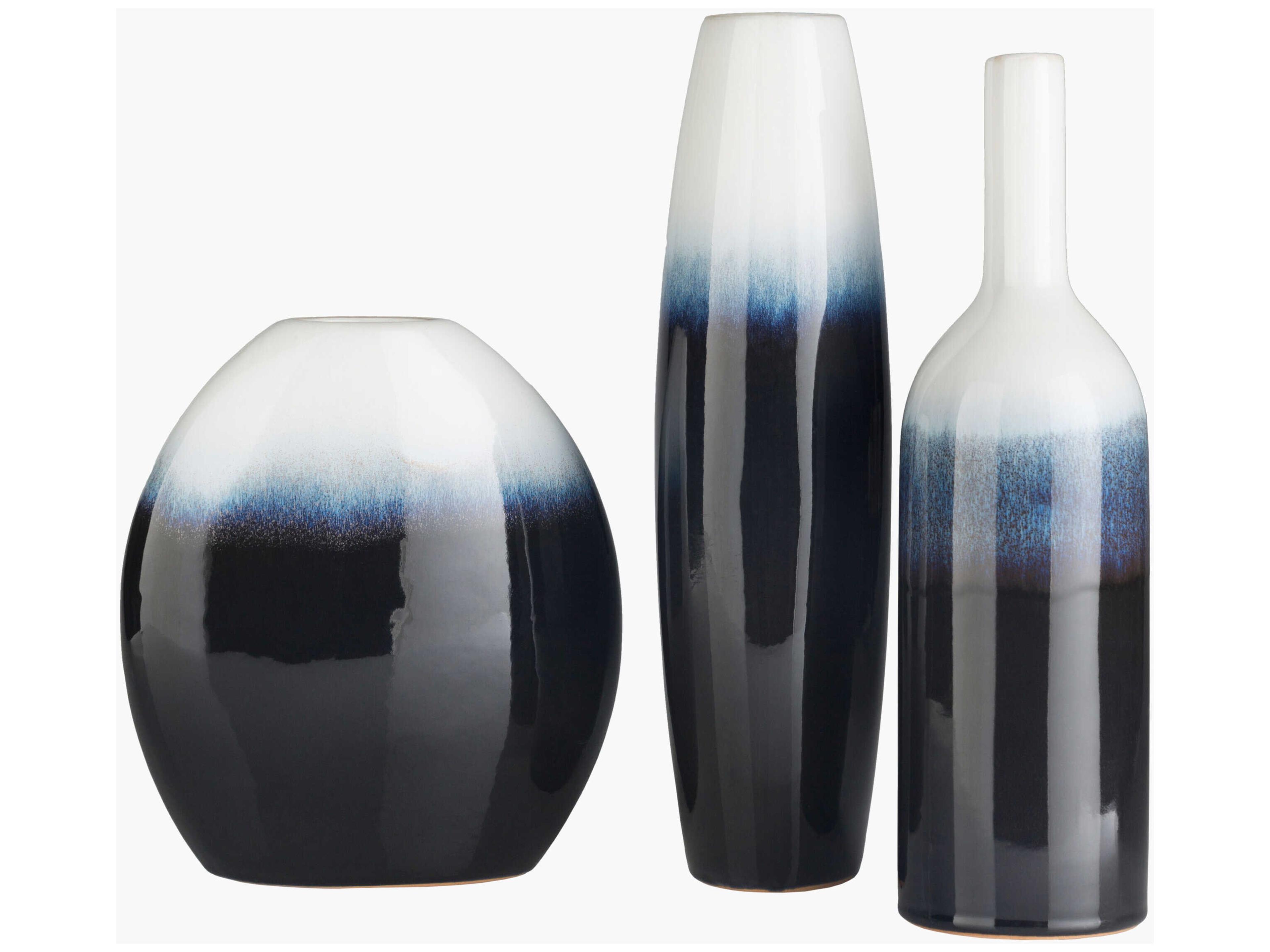 Livabliss by Surya Outdoor Harris Glazed Navy Vase