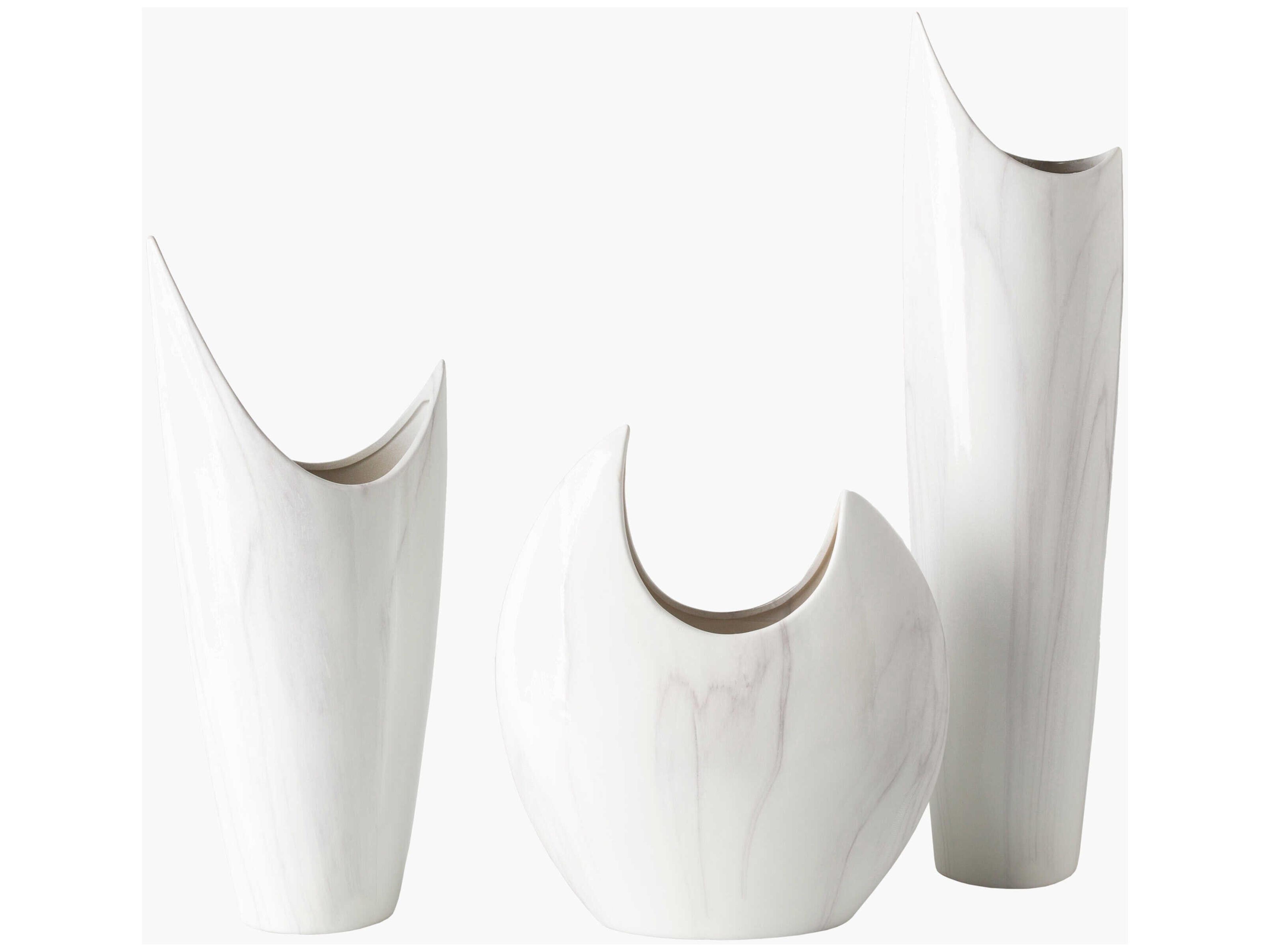 Livabliss by Surya Outdoor Hamilton Marbled White Vase