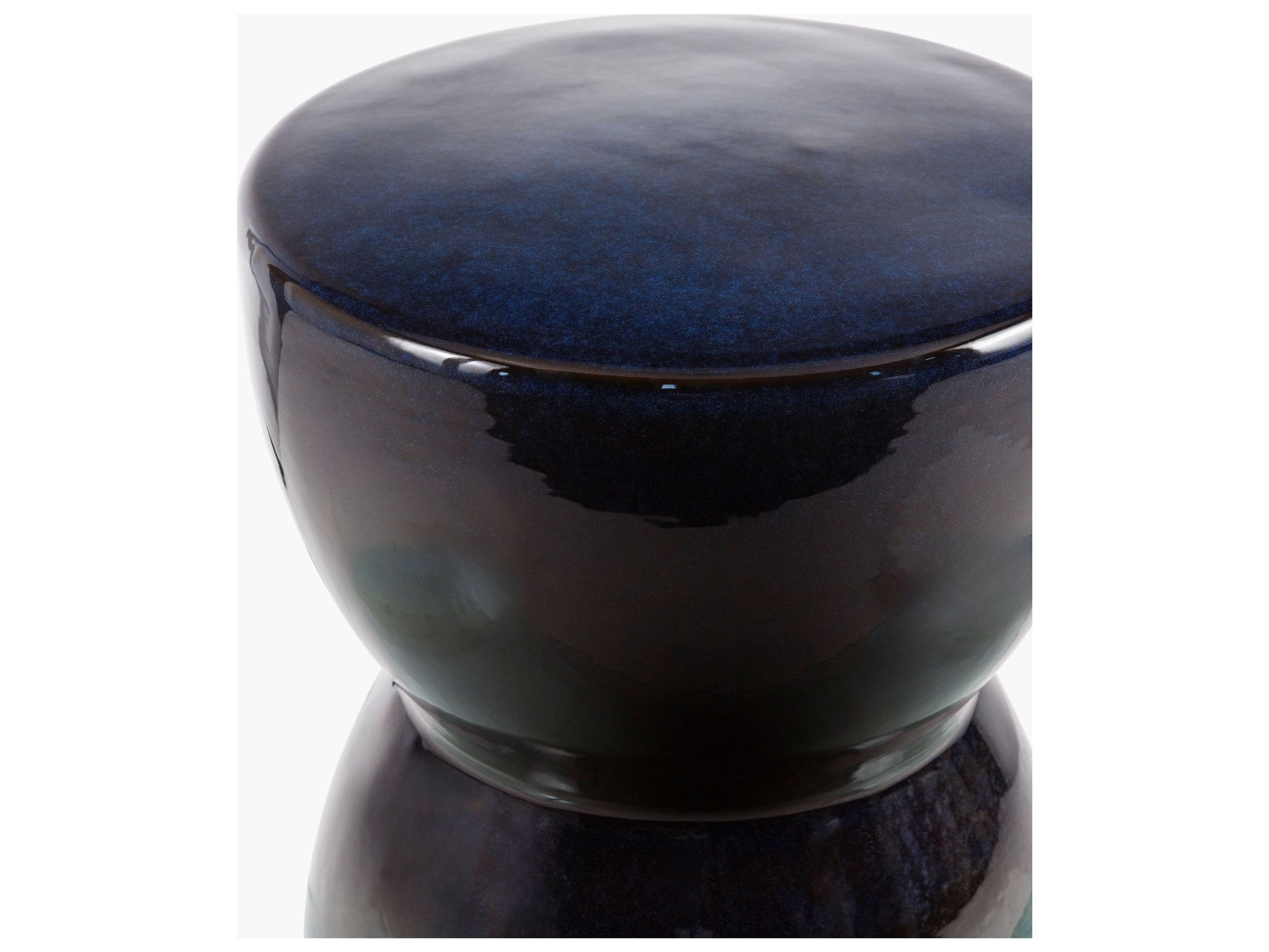 Livabliss by Surya Outdoor Hourglass Dark Brown Ceramic Round End Table