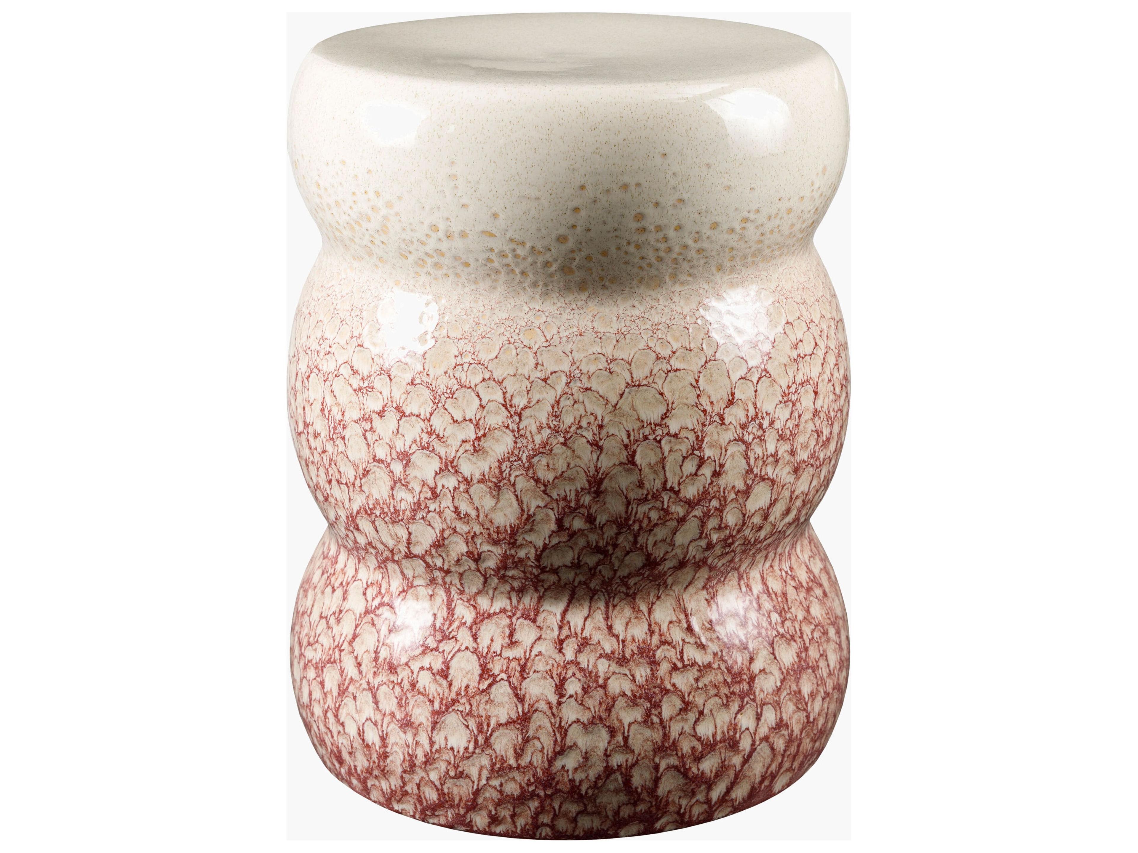 Osambela Coral Cream Ceramic Round End Table
