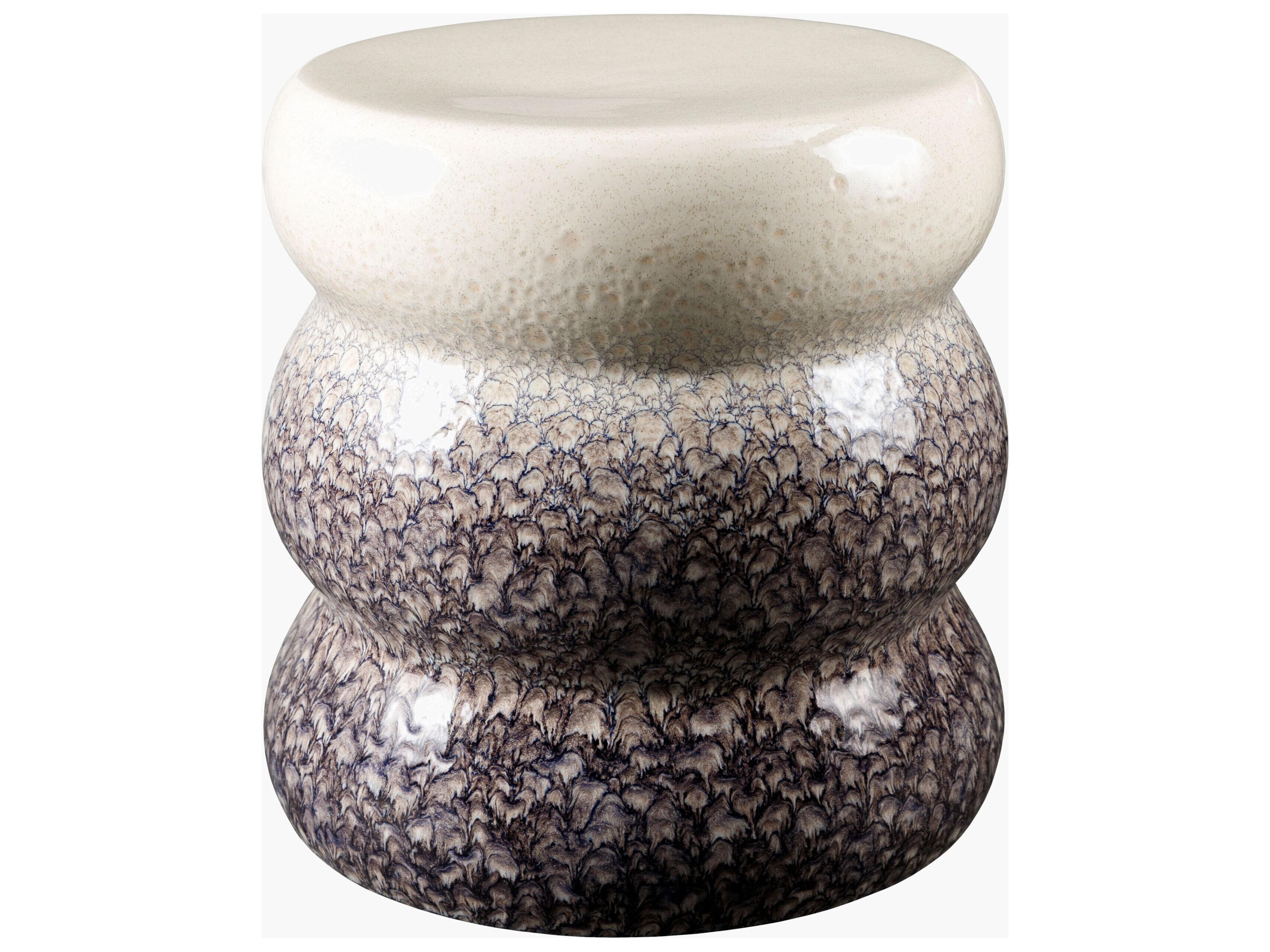 Livabliss by Surya Outdoor Osambela Blue Ceramic Round End Table