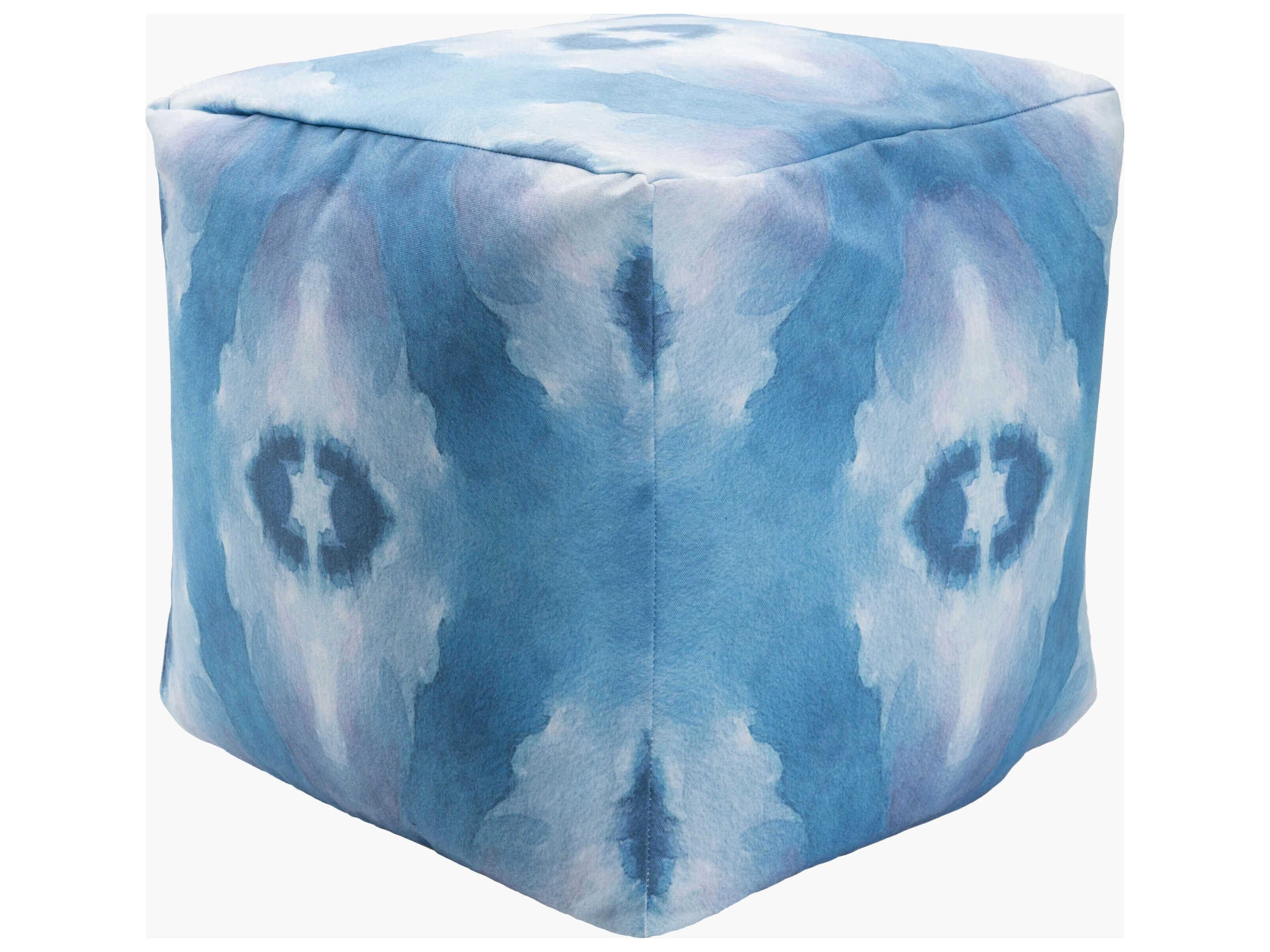Agua Sky Blue Fabric Cushion Pouf