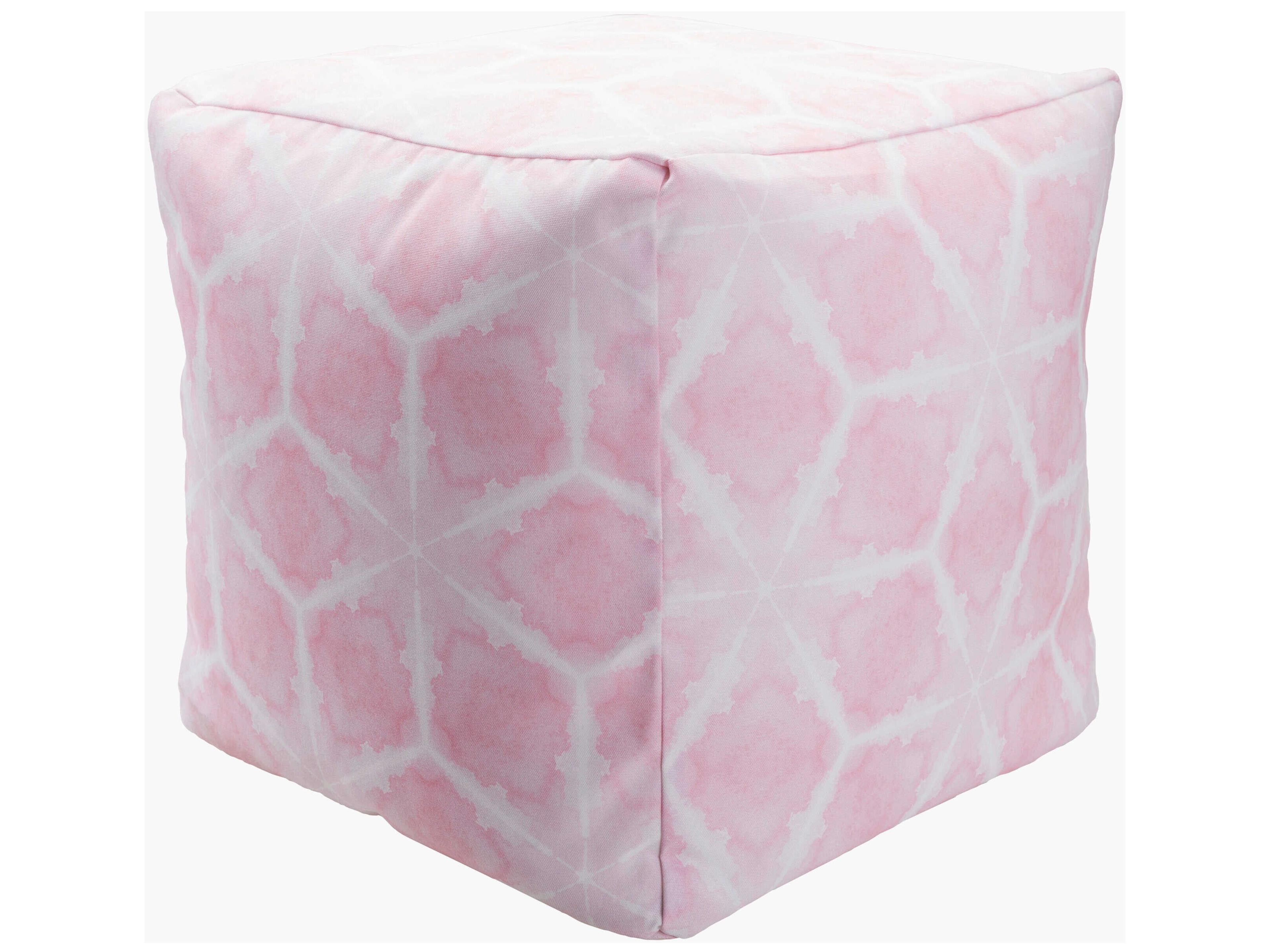 Agua Blush Pink Fabric Cushion Pouf