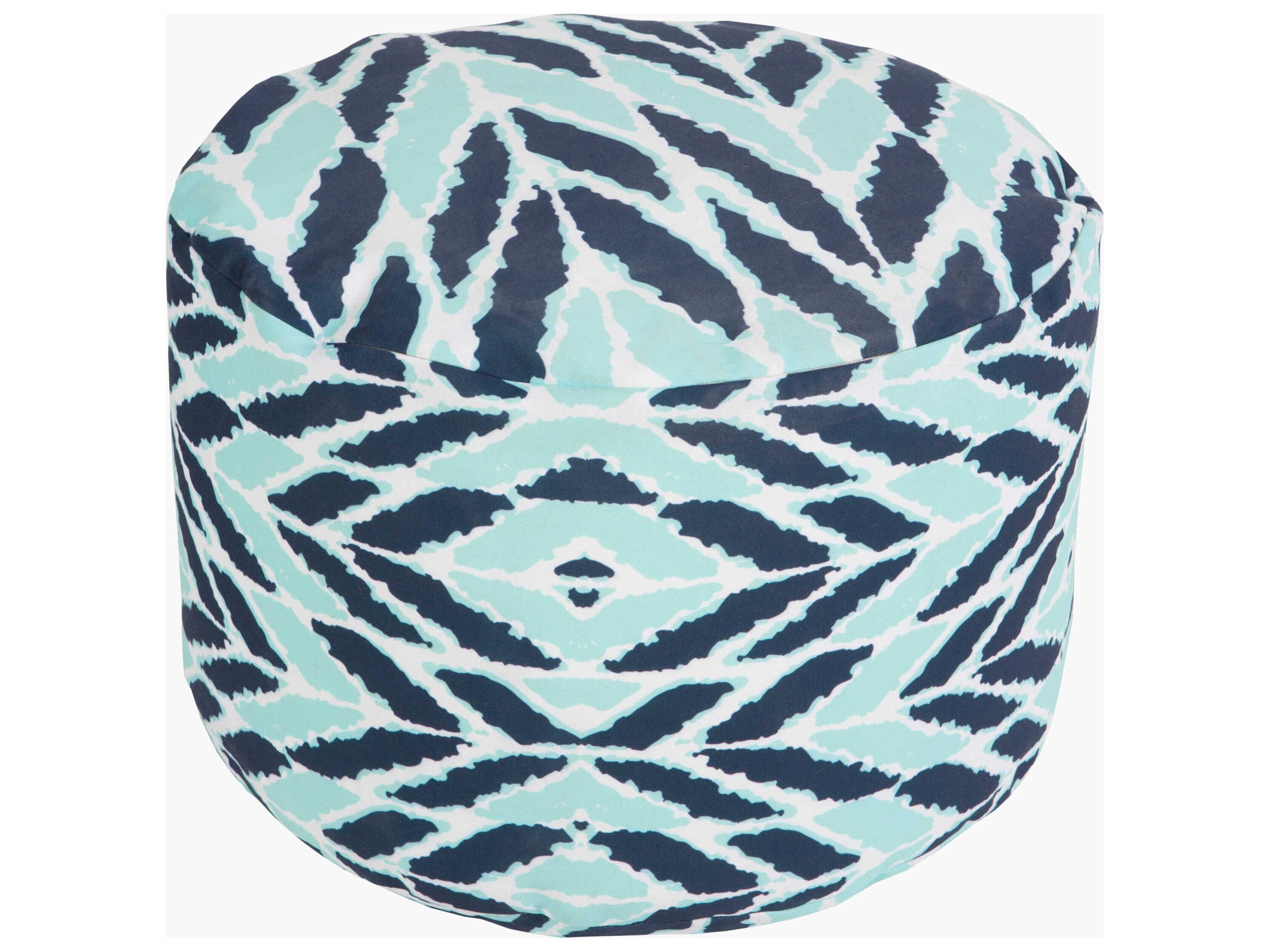 Rain Dark Blue Resin Cushion Pouf