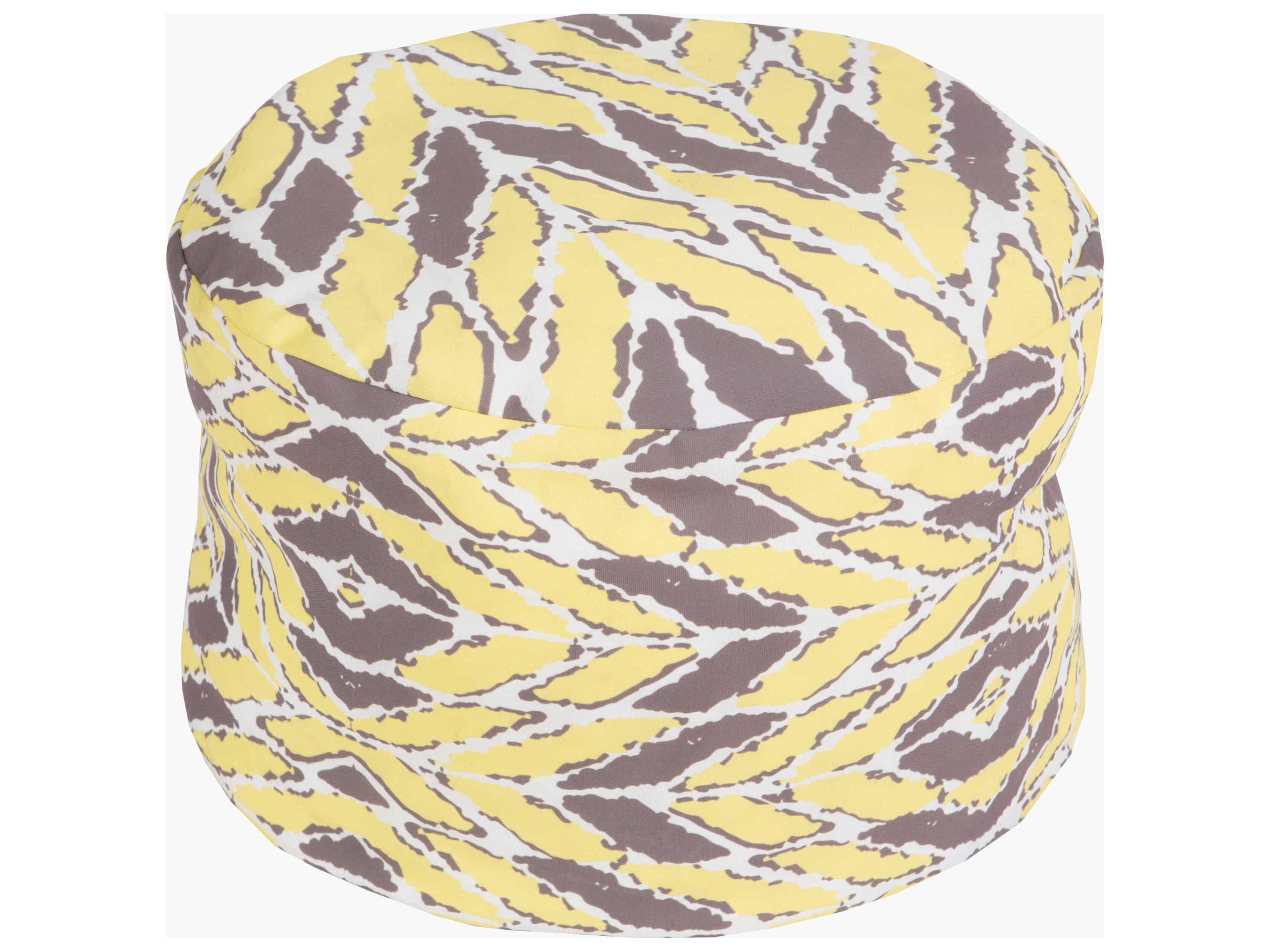 Rain Taupe Fabric Cushion Pouf