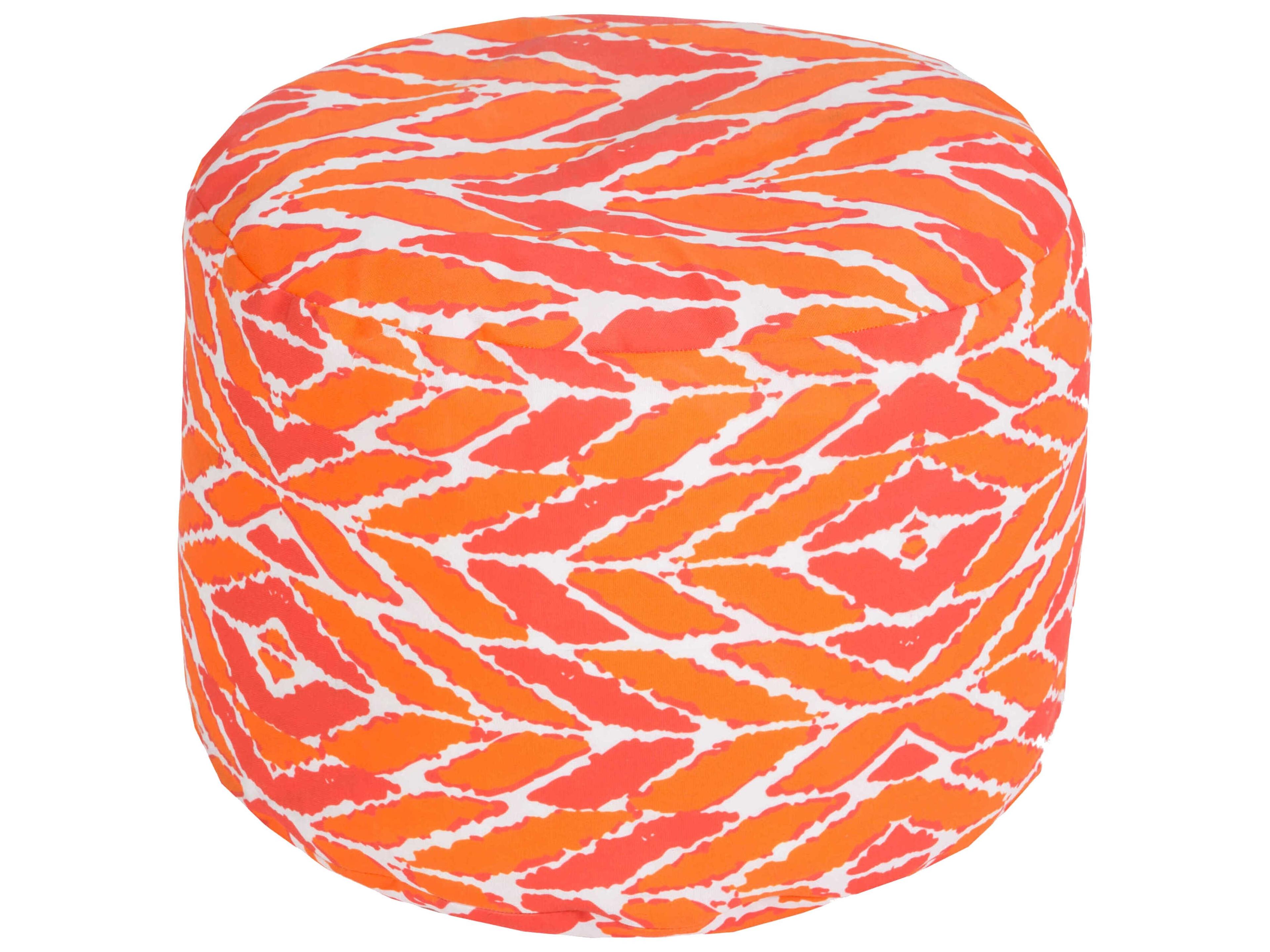 Rain Dusty Coral Fabric Cushion Pouf