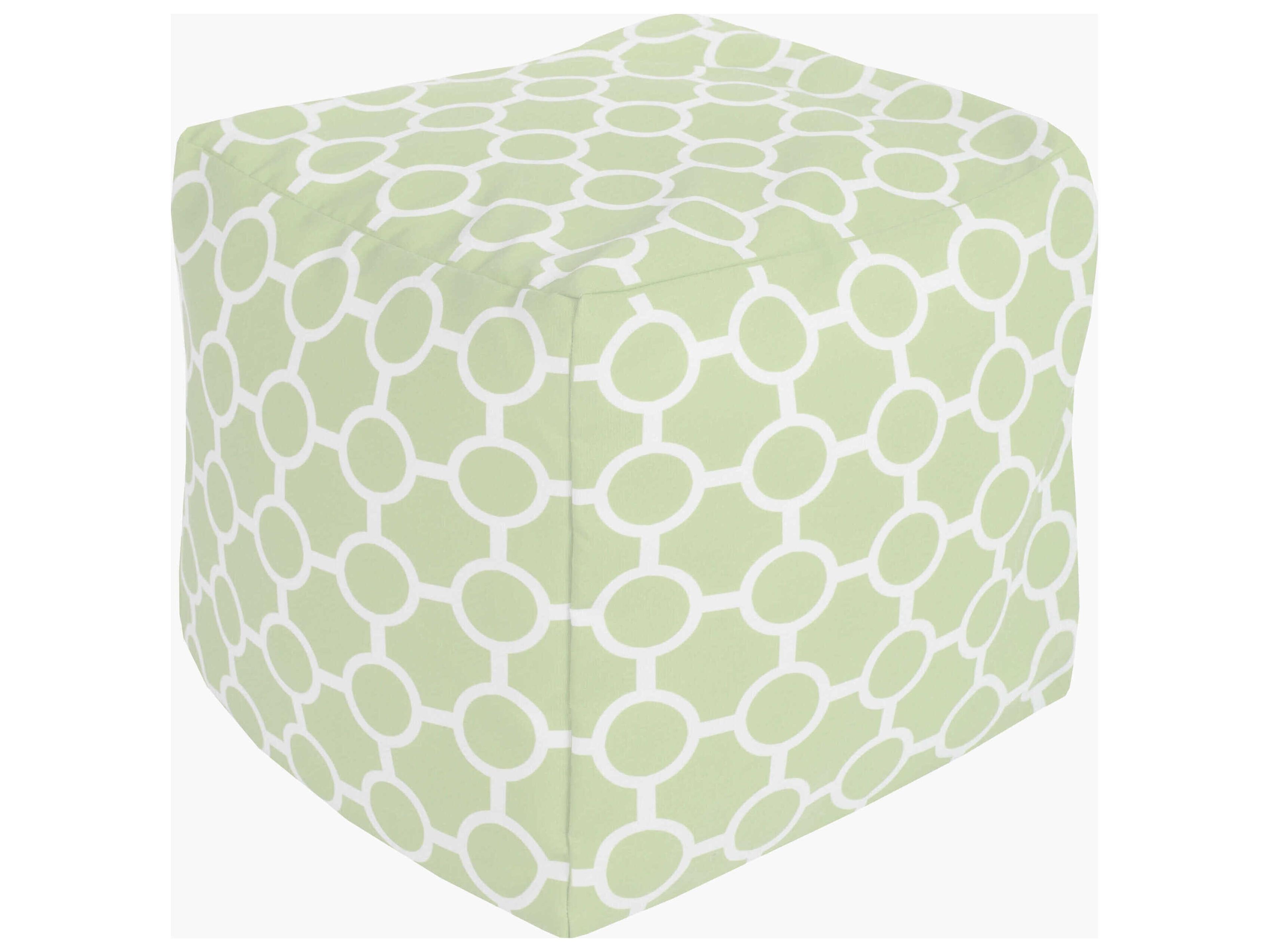 Rain Pale Blue Fabric Cushion Pouf