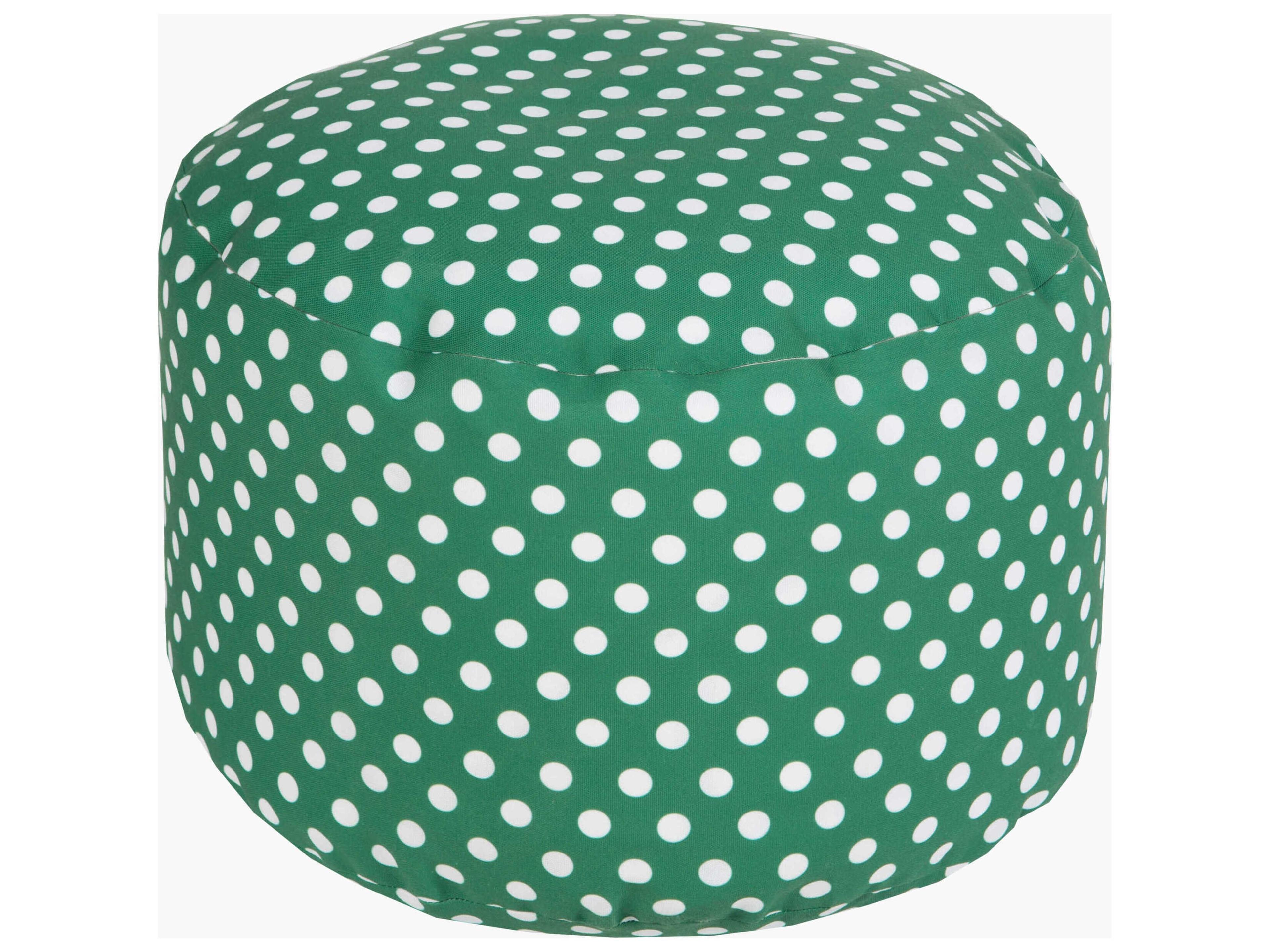 Rain Emerald Fabric Cushion Pouf