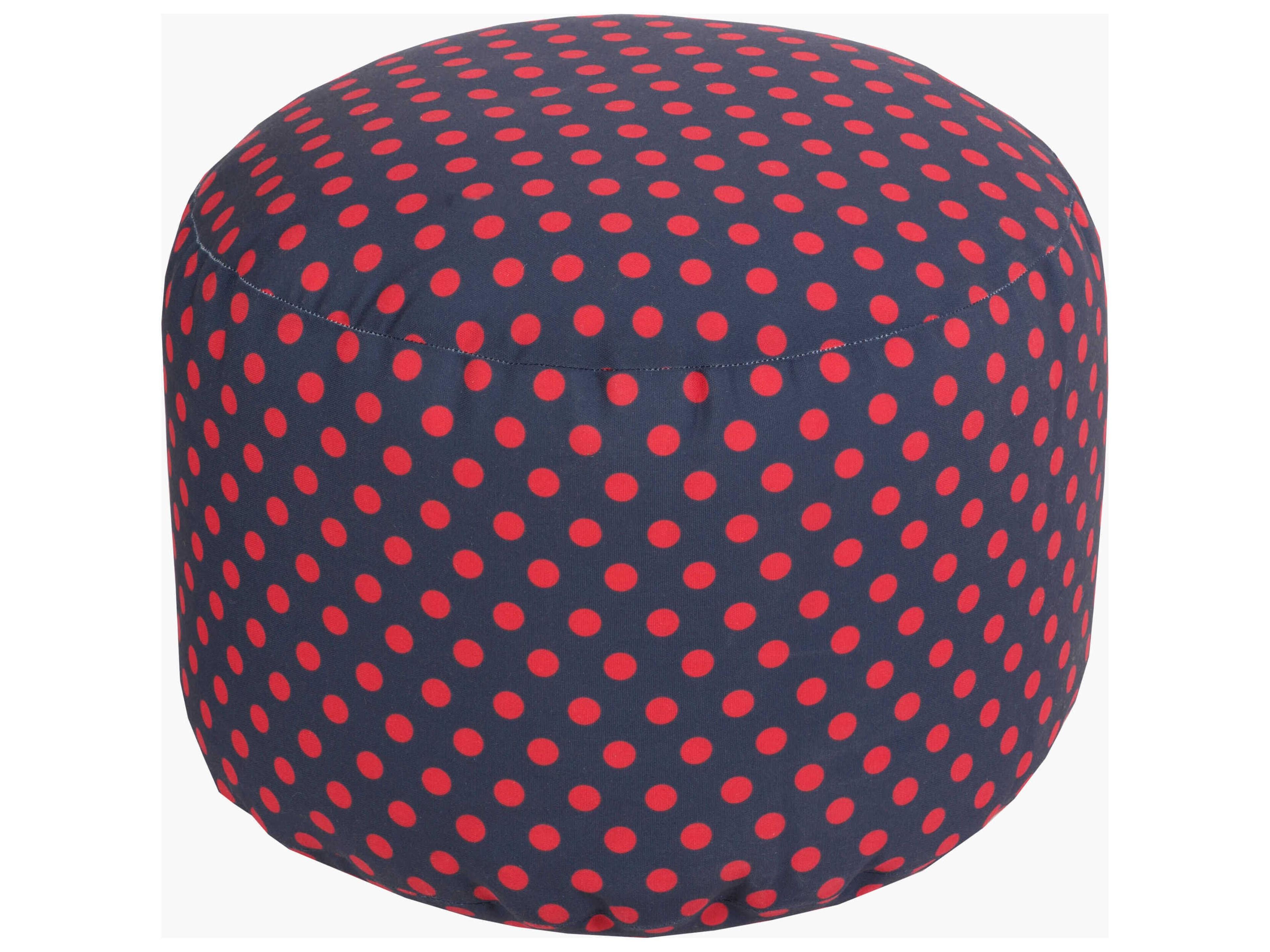 Rain Ink Blue Fabric Cushion Pouf