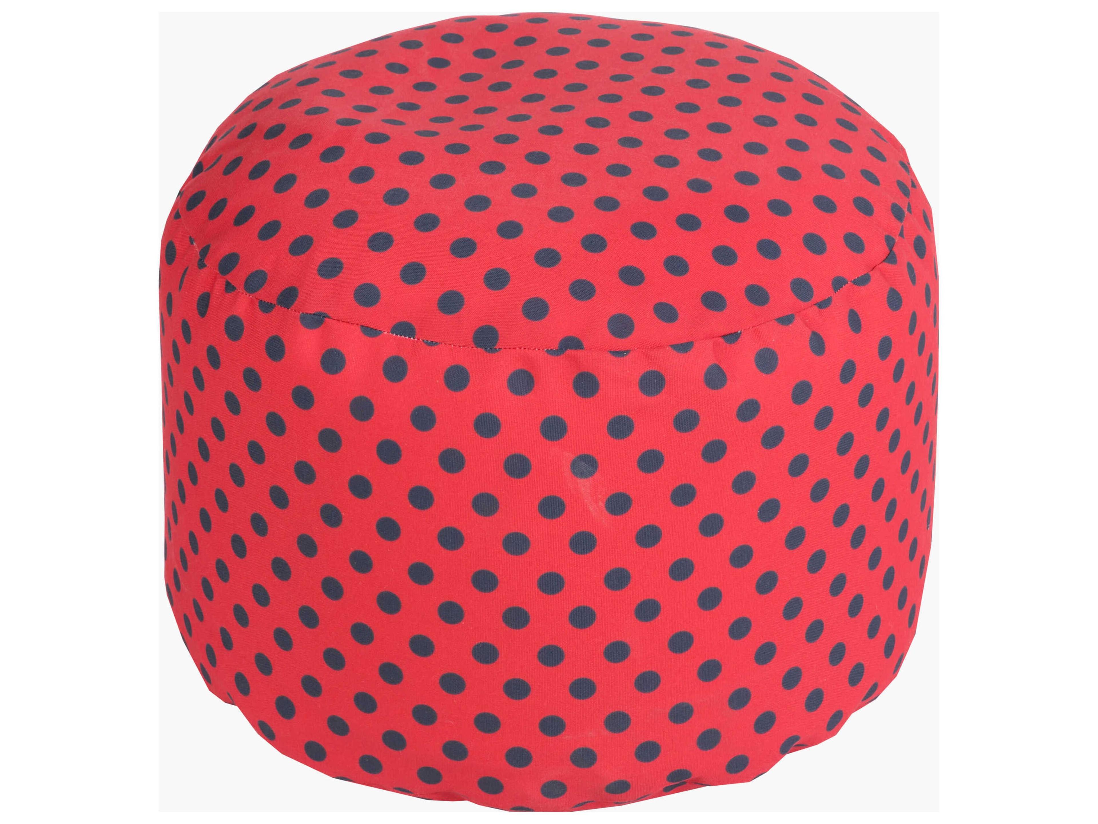 Rain Red Fabric Cushion Pouf