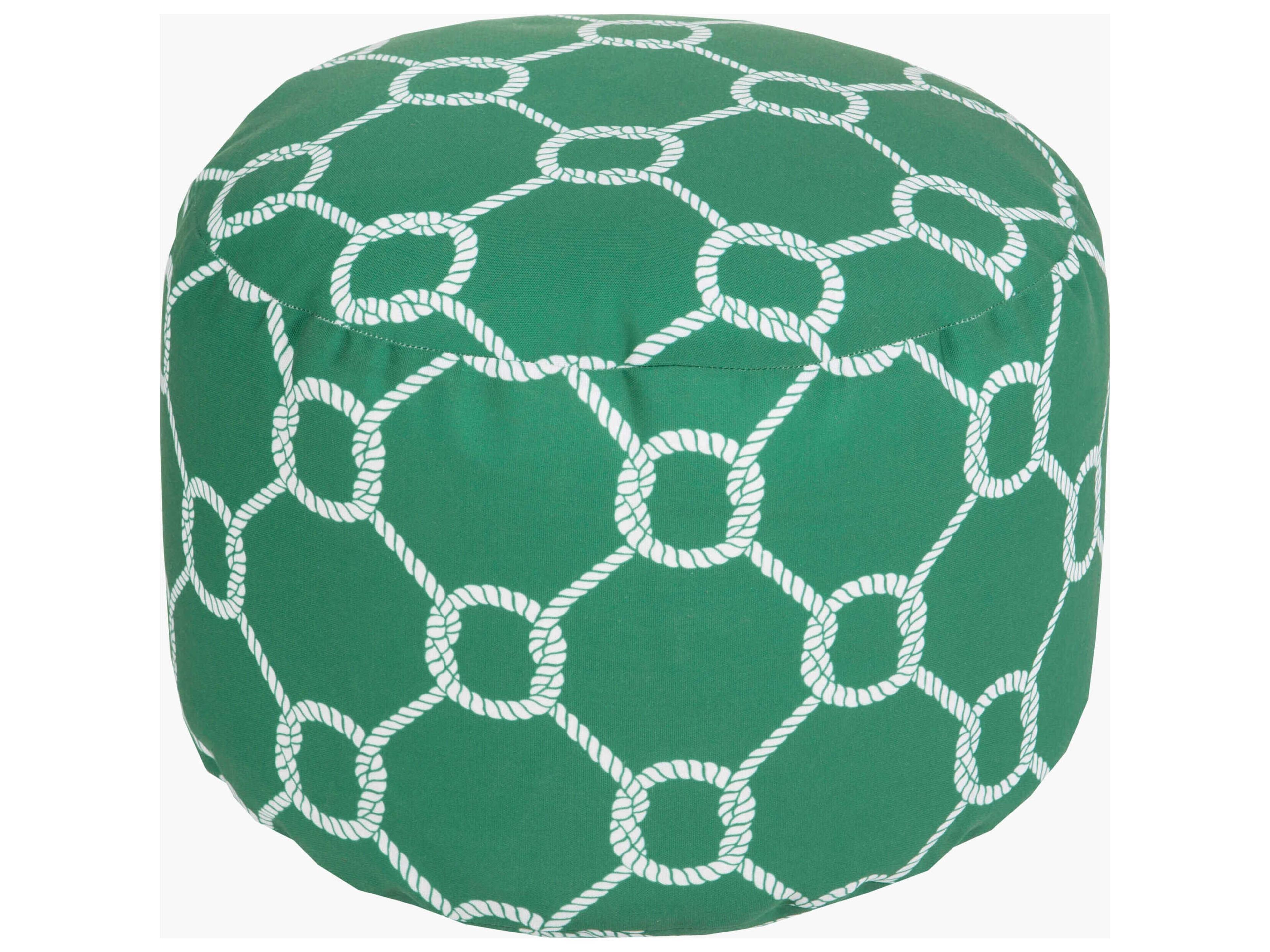 Rain Emerald Fabric Cushion Pouf