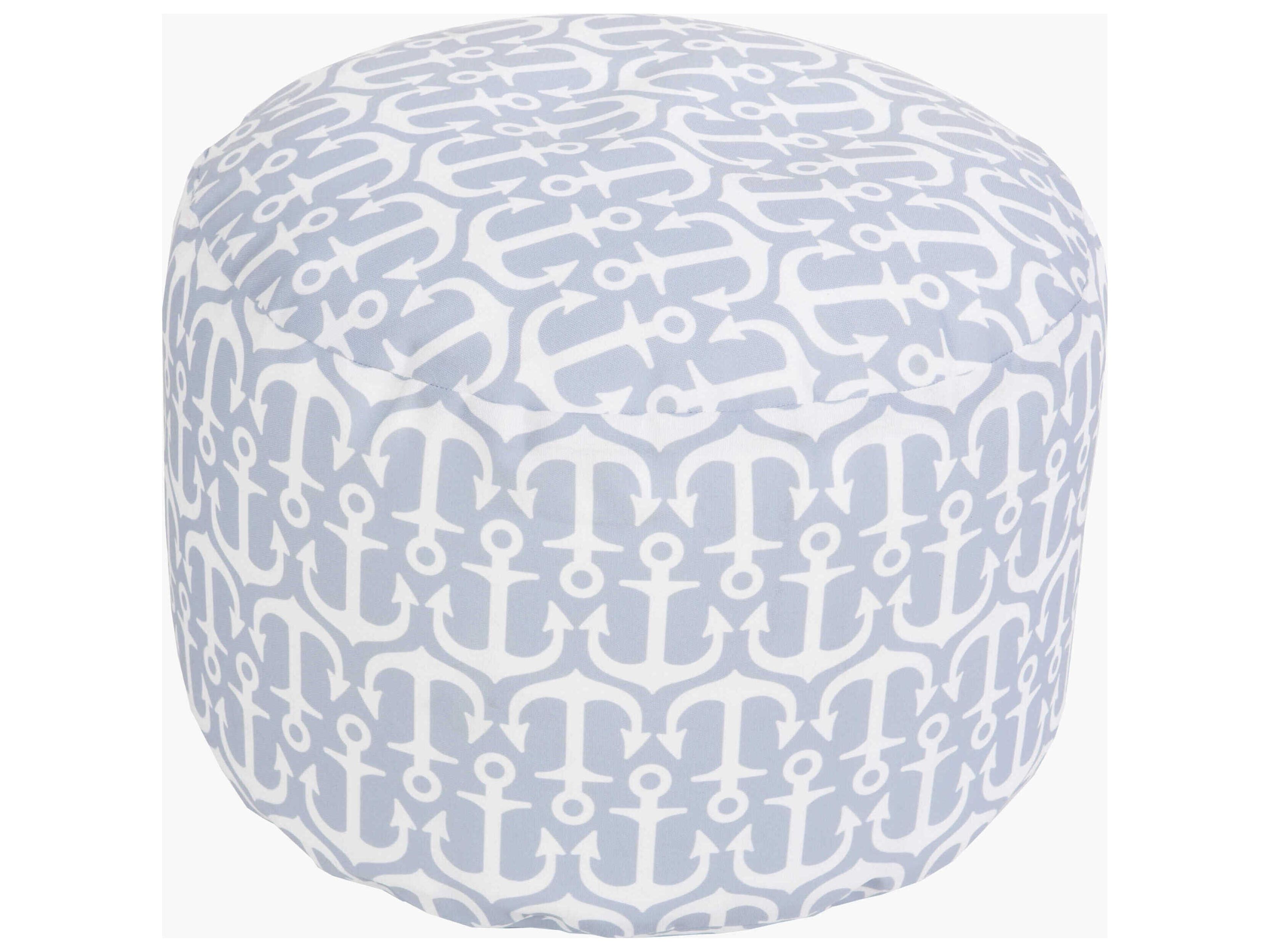 Livabliss by Surya Outdoor Rain Medium Gray Fabric Cushion Pouf