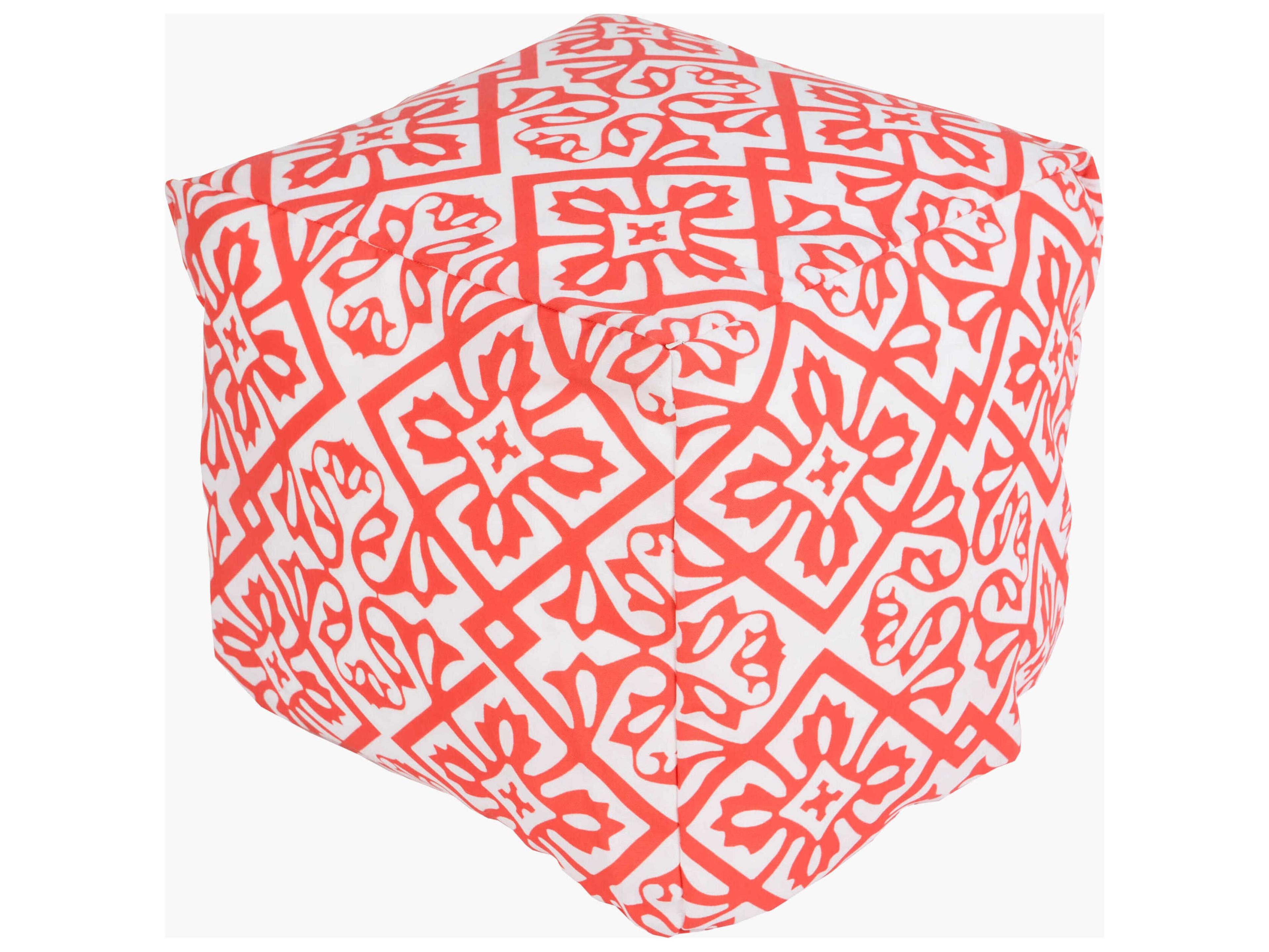 Rain Dusty Coral Fabric Cushion Pouf