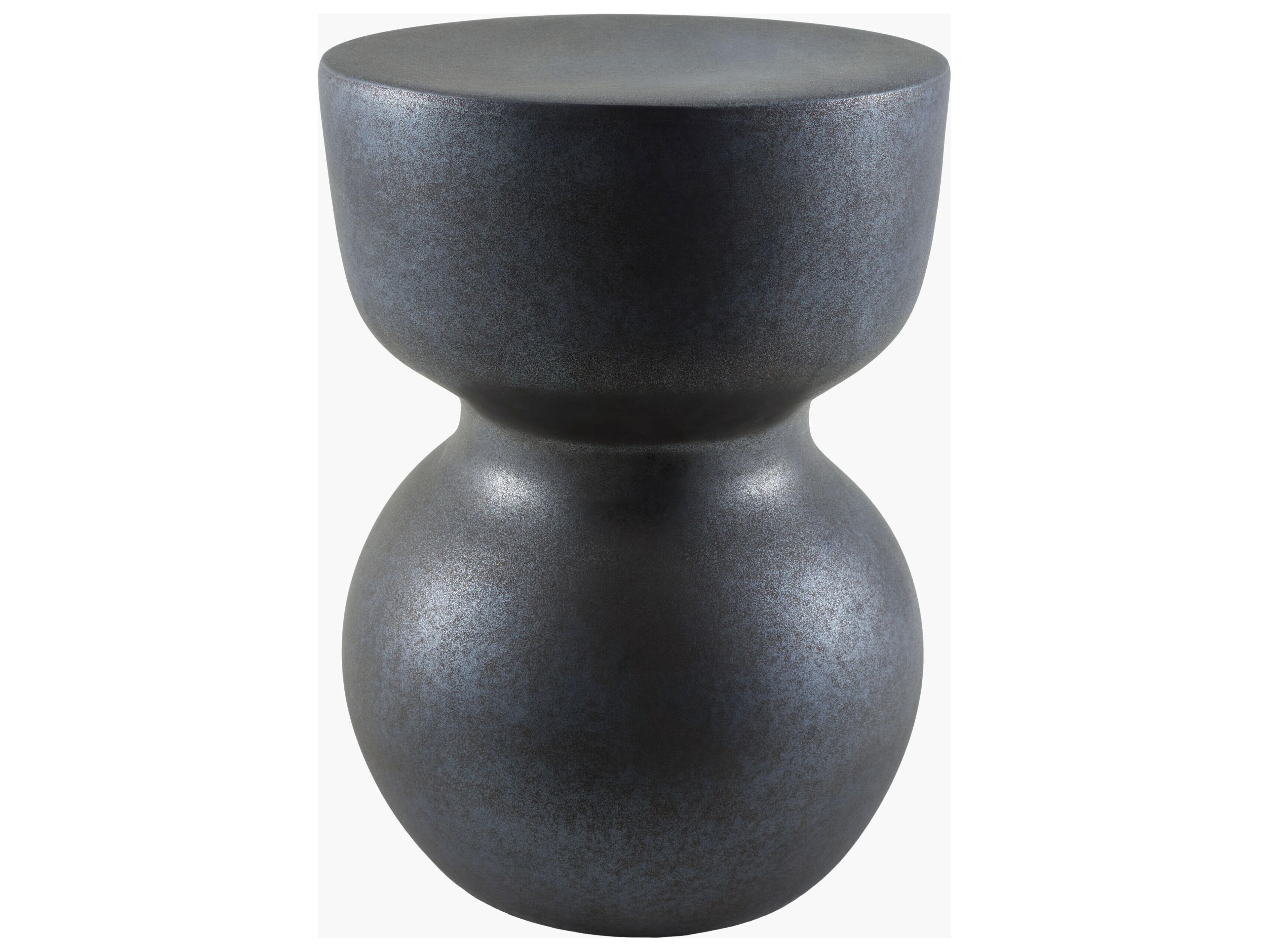Livabliss by Surya Outdoor Arita Charcoal Ceramic Round End Table