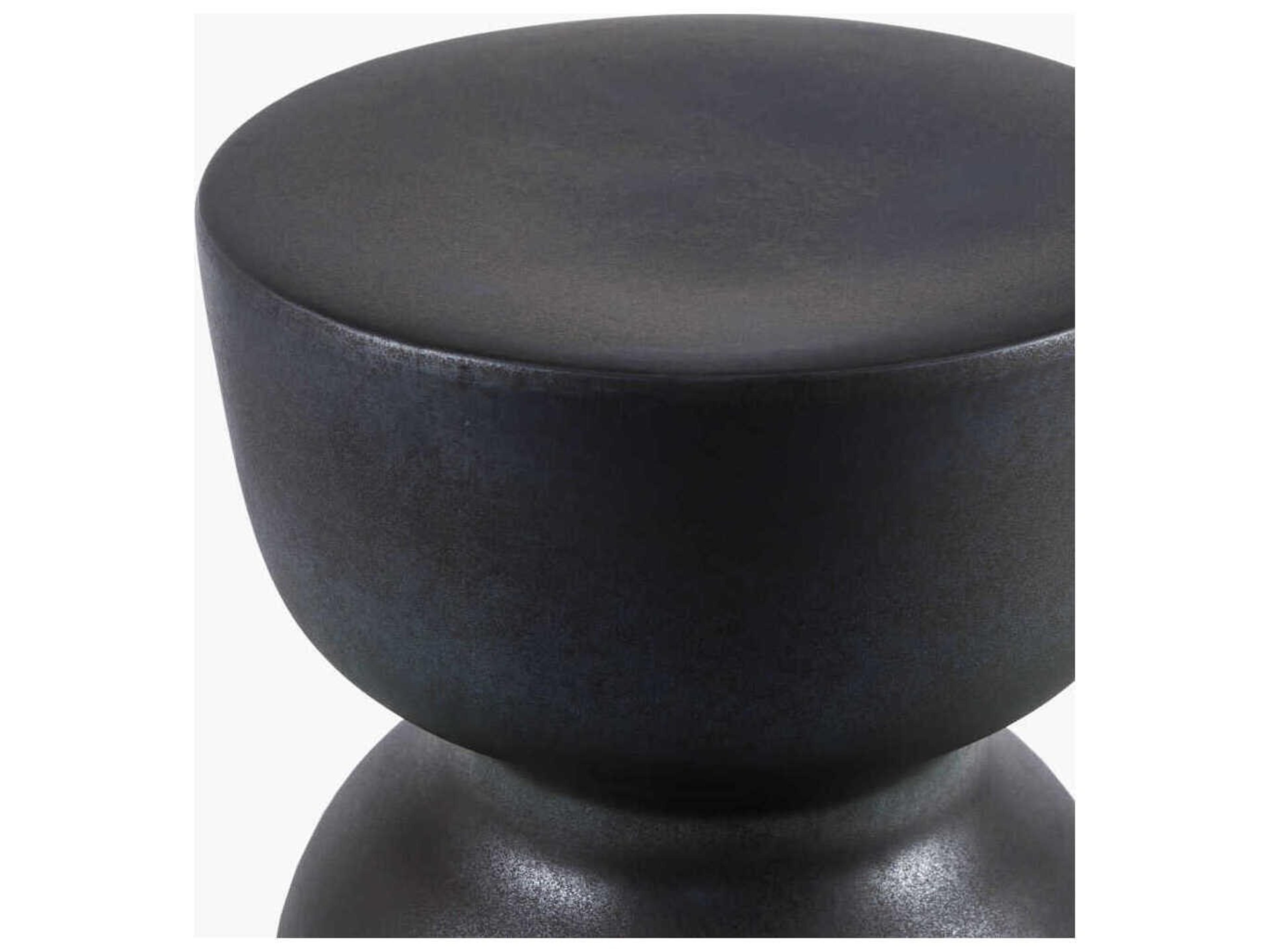 Livabliss by Surya Outdoor Arita Charcoal Ceramic Round End Table