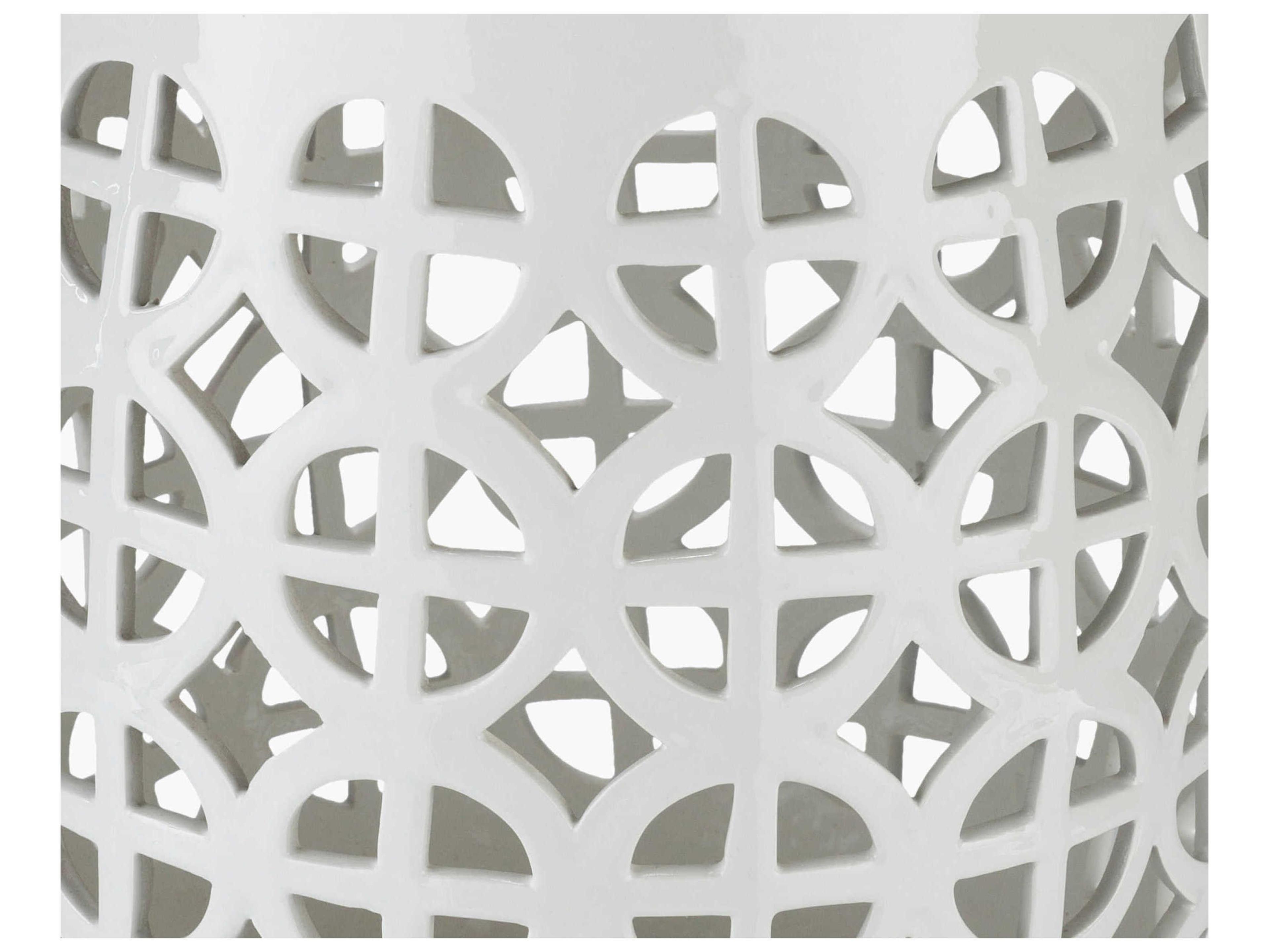 Livabliss by Surya Outdoor Ridgeway White Ceramic Round End Table