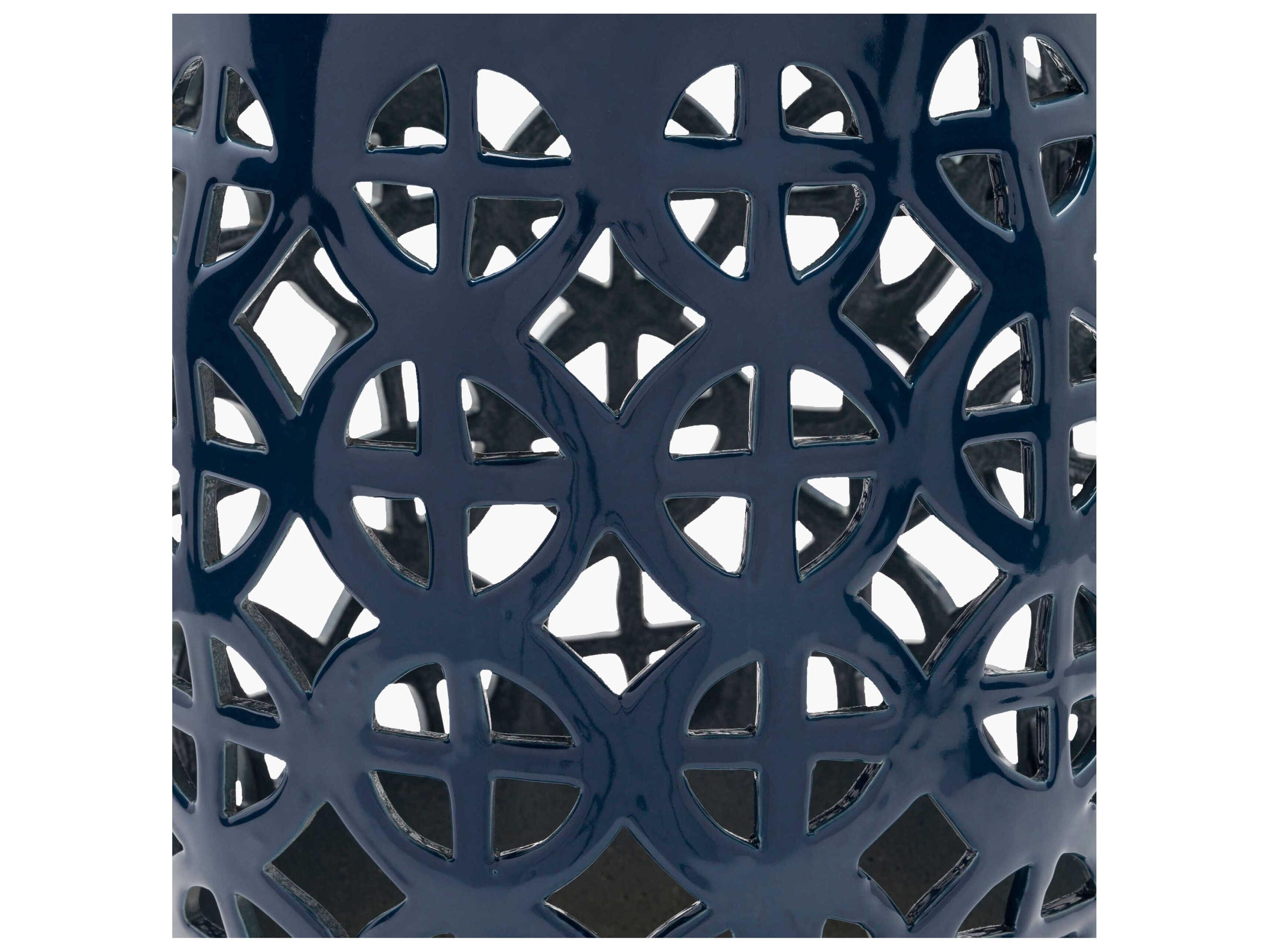 Livabliss by Surya Outdoor Ridgeway Navy Blue Ceramic Round End Table