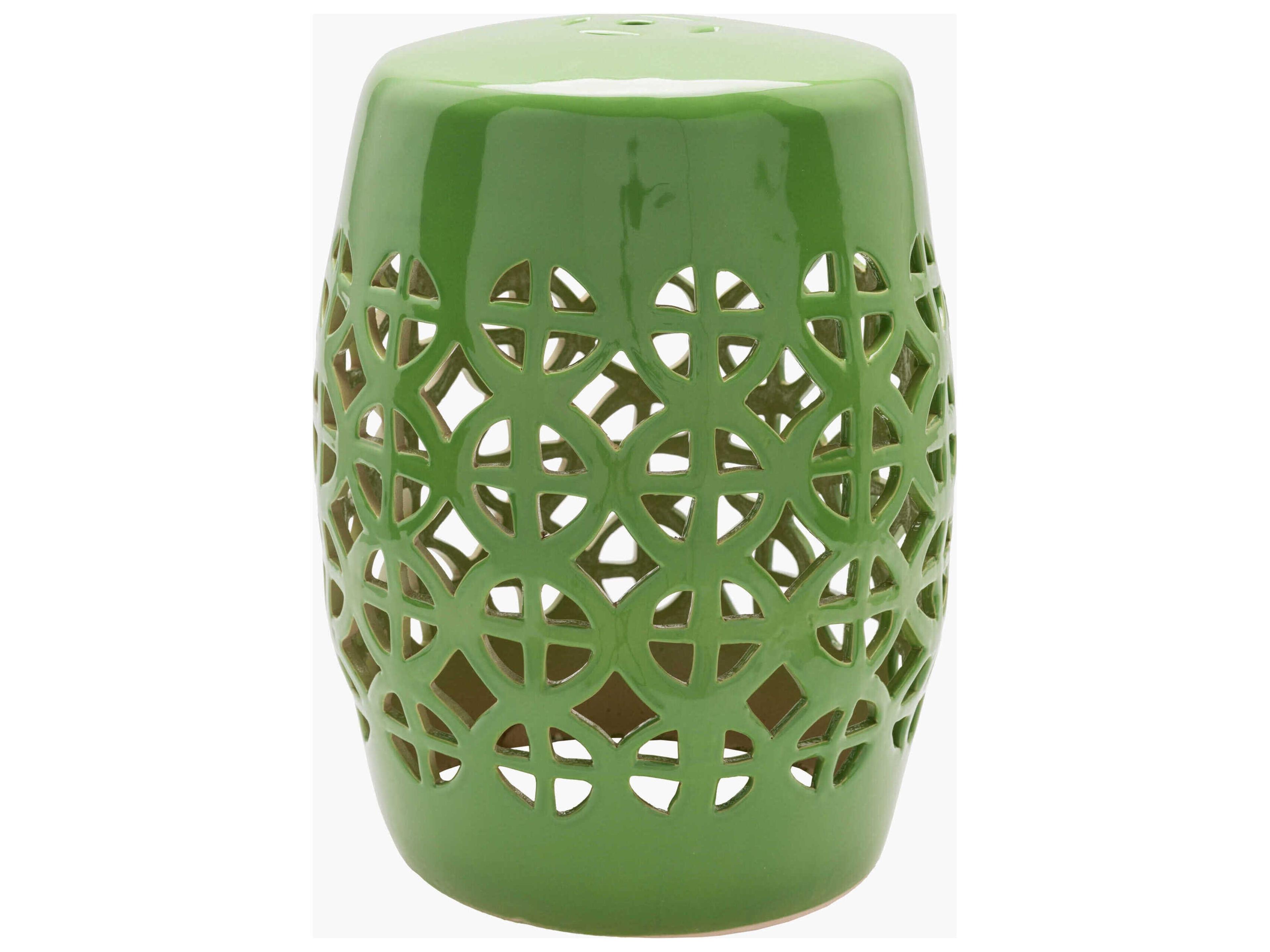 Ridgeway Grass Green Ceramic Round End Table