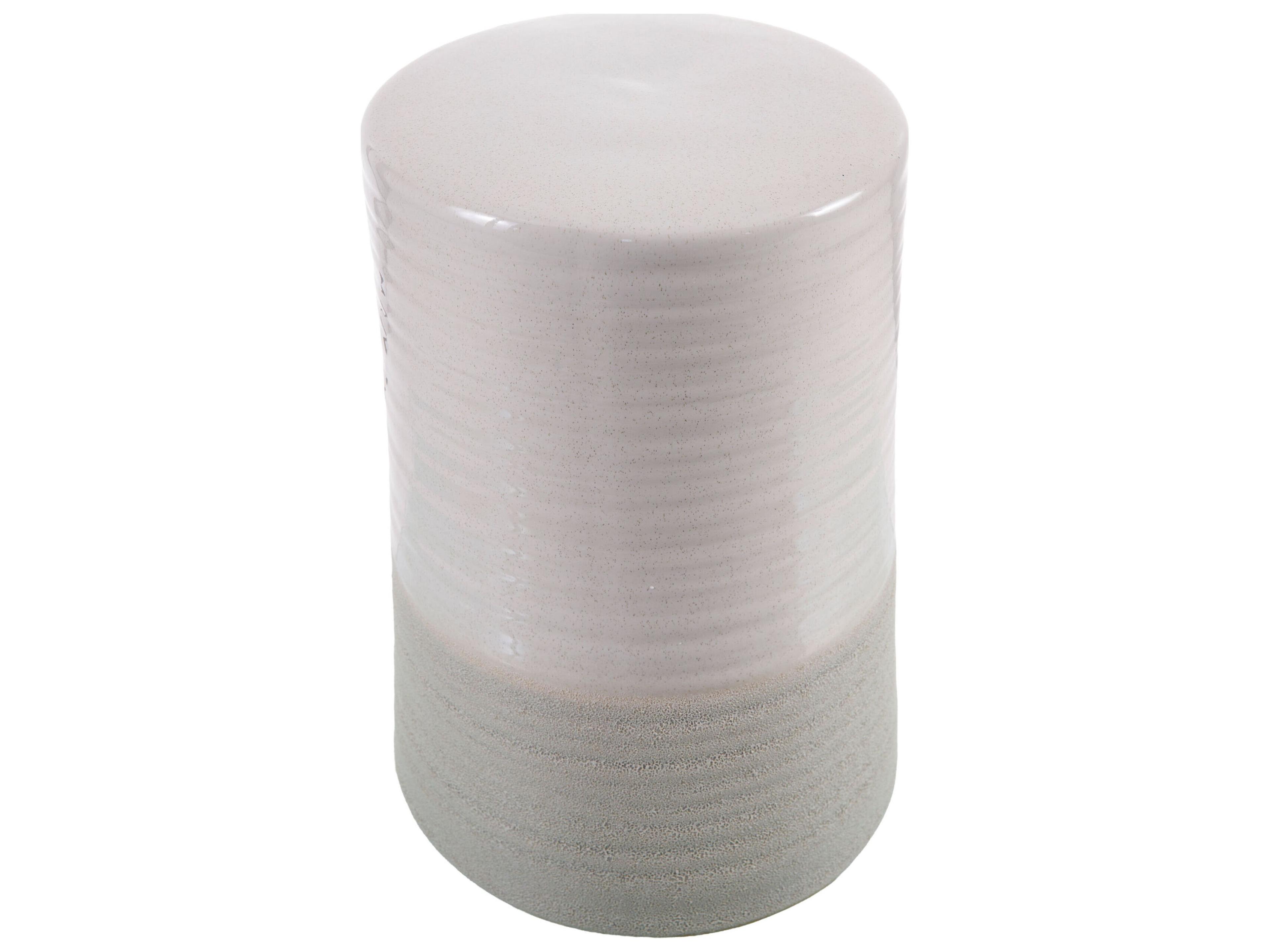 Waverly Beige Gray Ceramic Round End Table