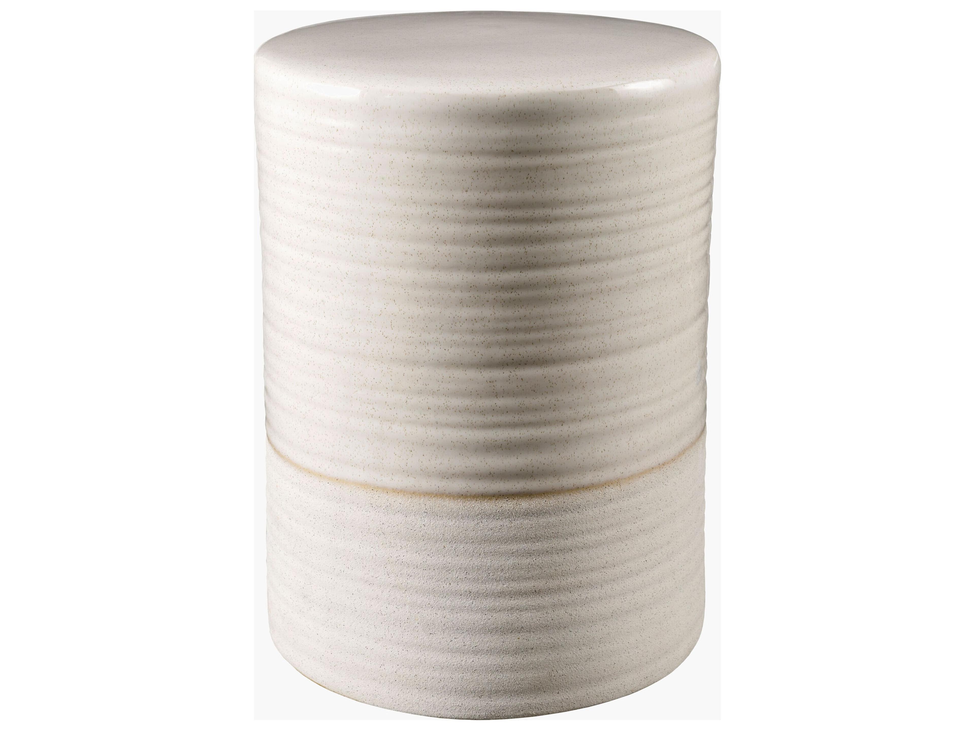 Livabliss by Surya Outdoor Waverly Cream Beige Ceramic Round End Table