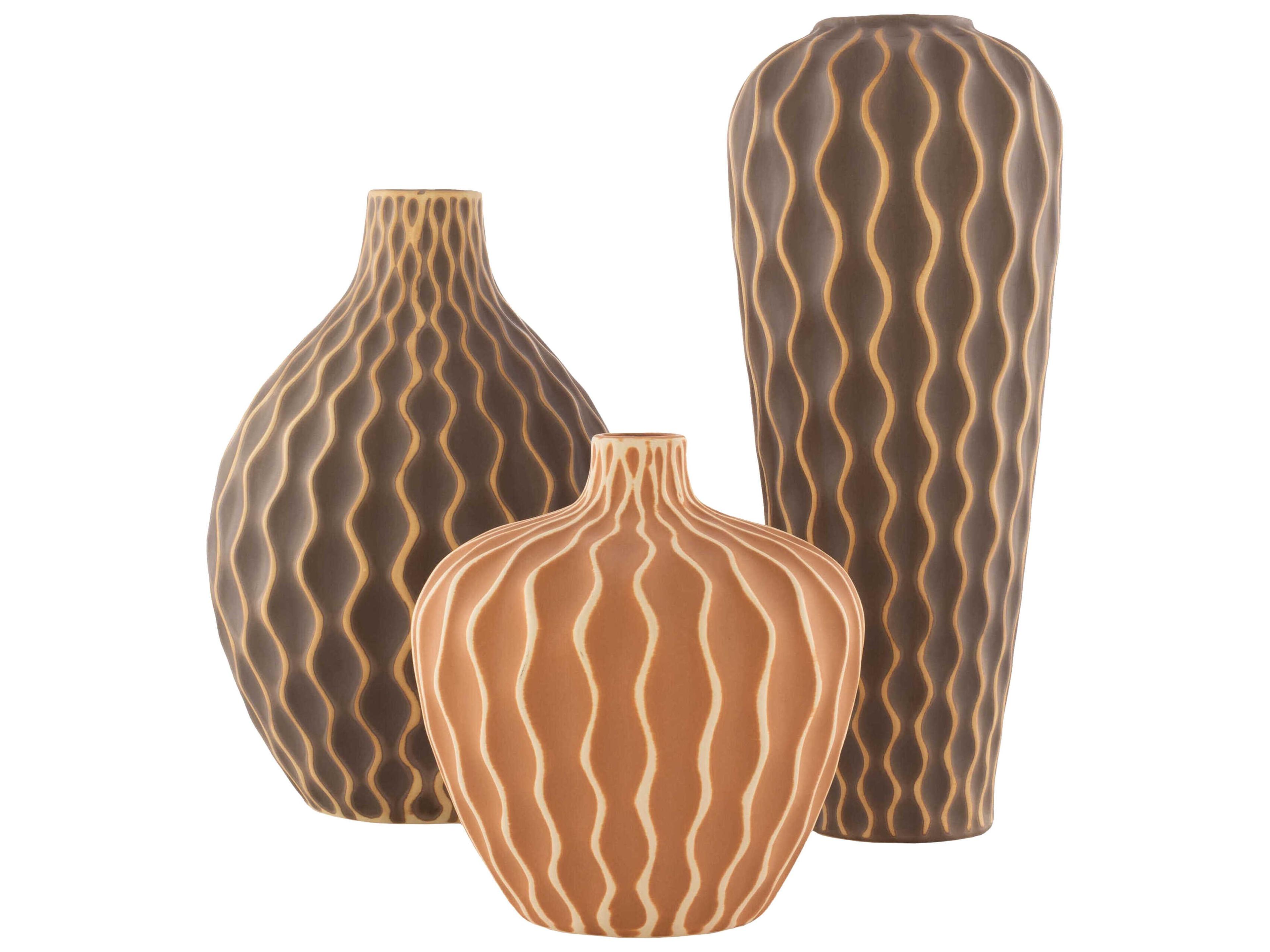 Waves Glazed Beige Vase