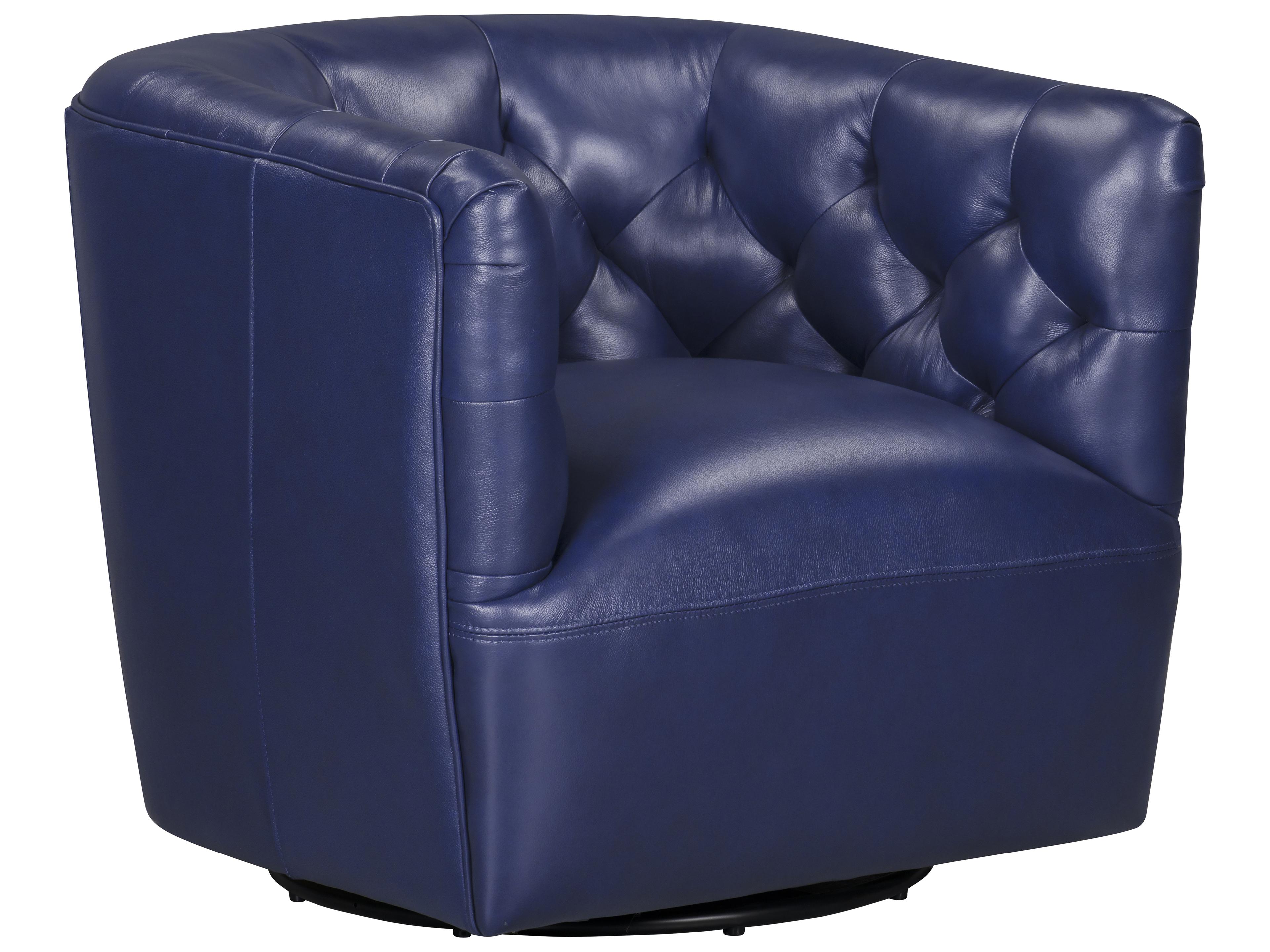 Mira Chair - 360 Swivel 7469S Blue Leather