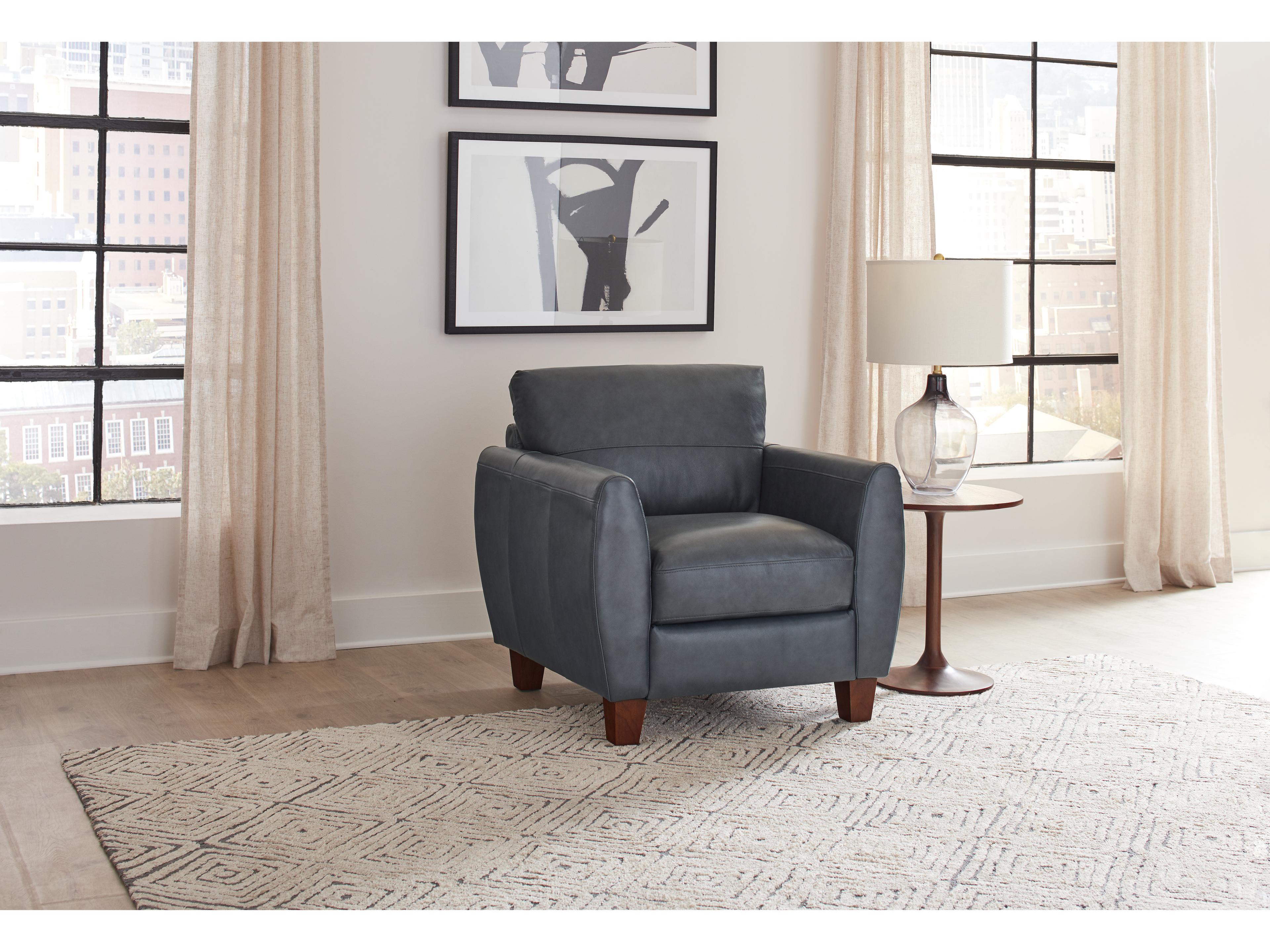 Traverse Chair 177147 Ocean Blue Leather -