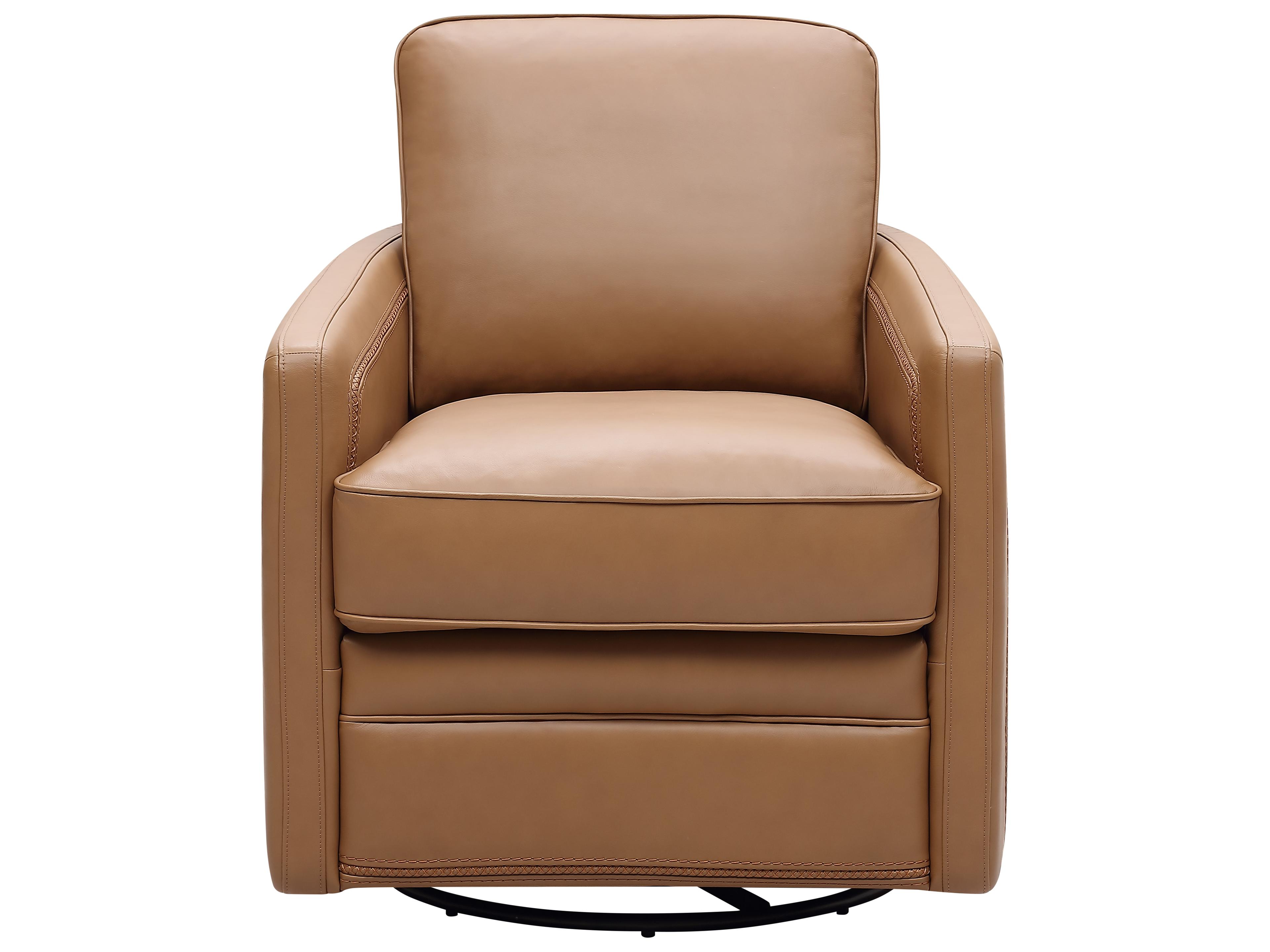 Leather Italia USA Turner Chair - 360 Swivel - Glider 1110S Camel