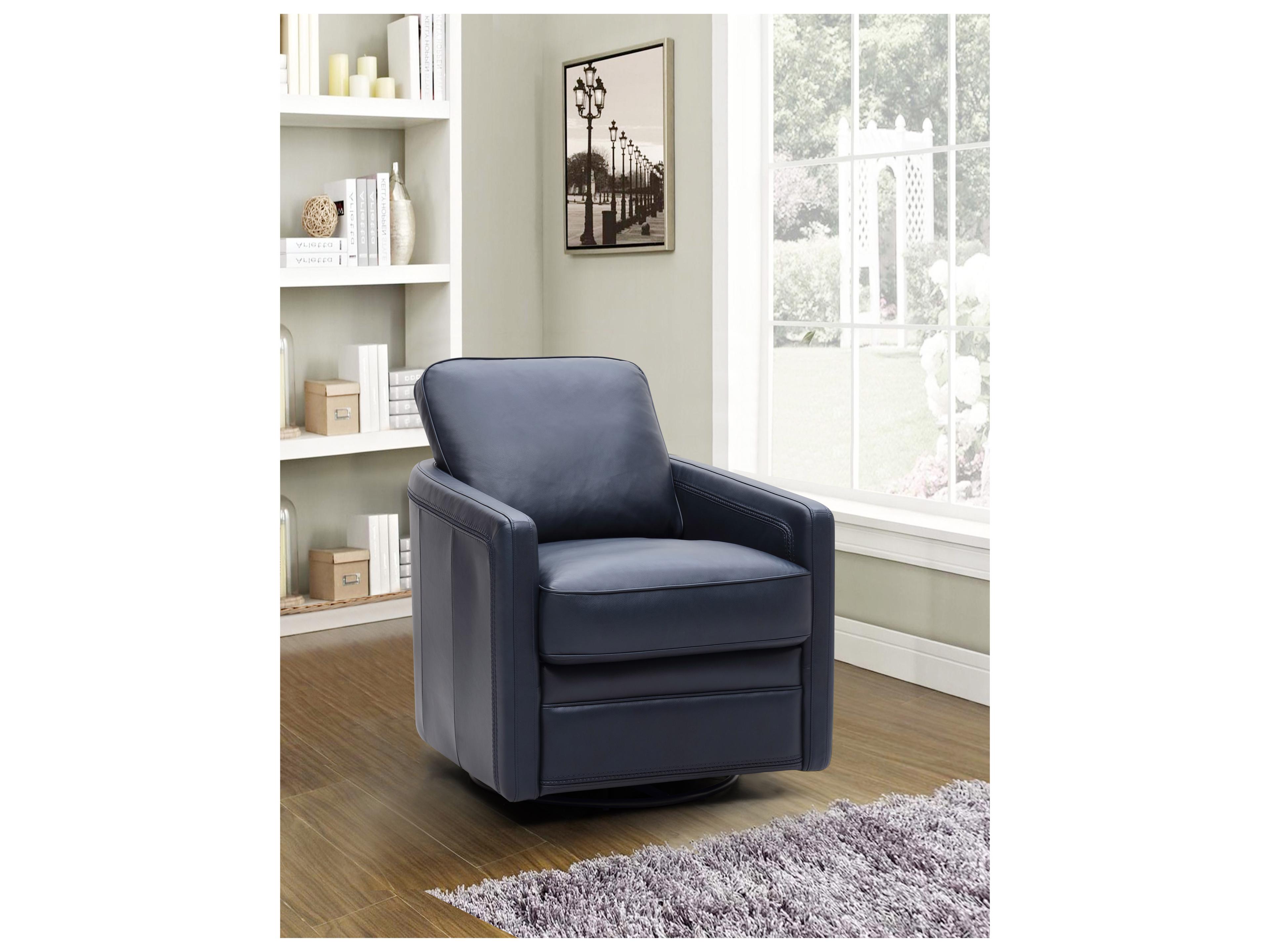 Leather Italia USA Turner Chair - 360 Swivel - Glider 7469S Blue