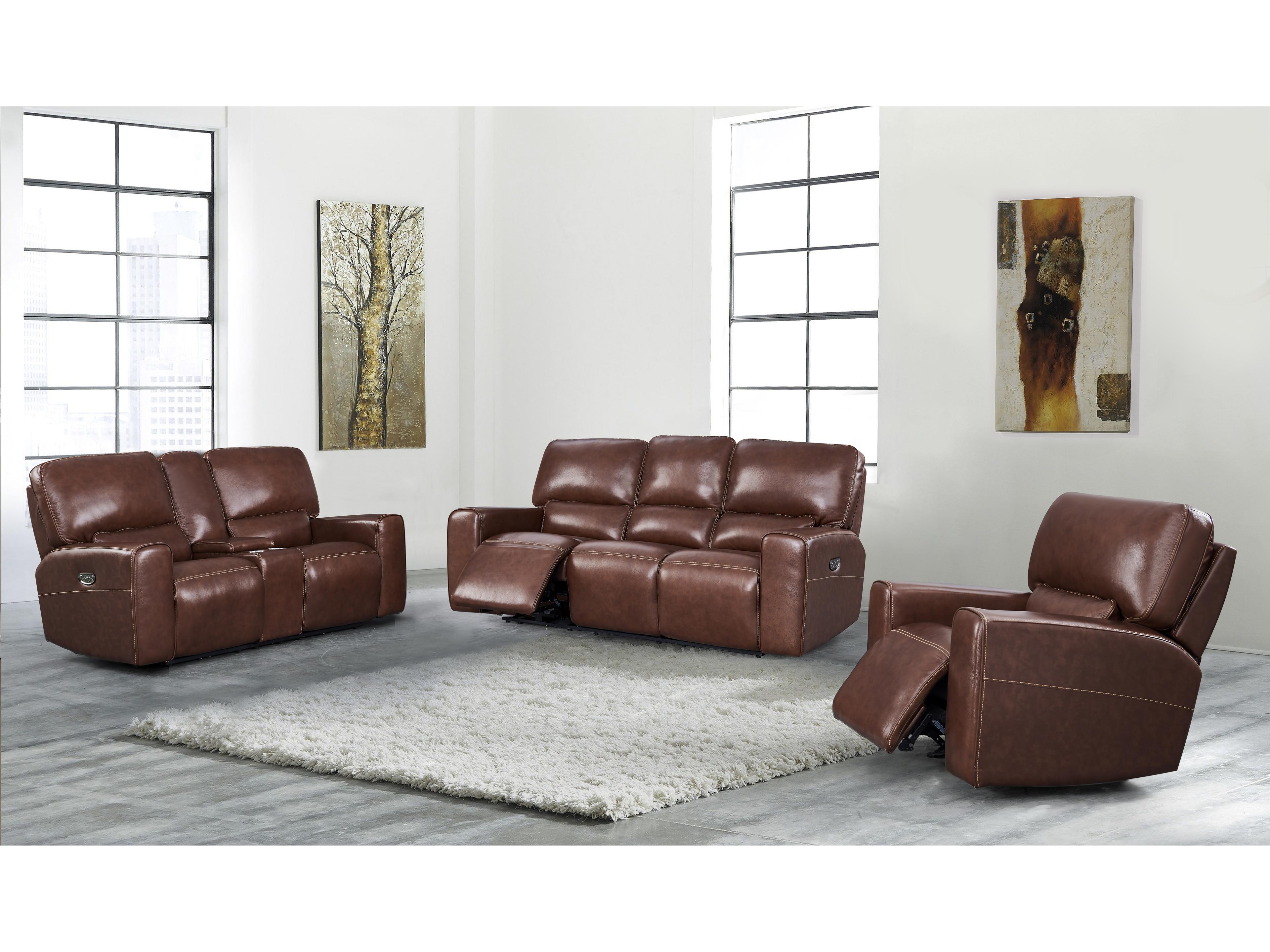 Leather Italia USA Broadway Loveseat - Console 2P 8540Lv Brown