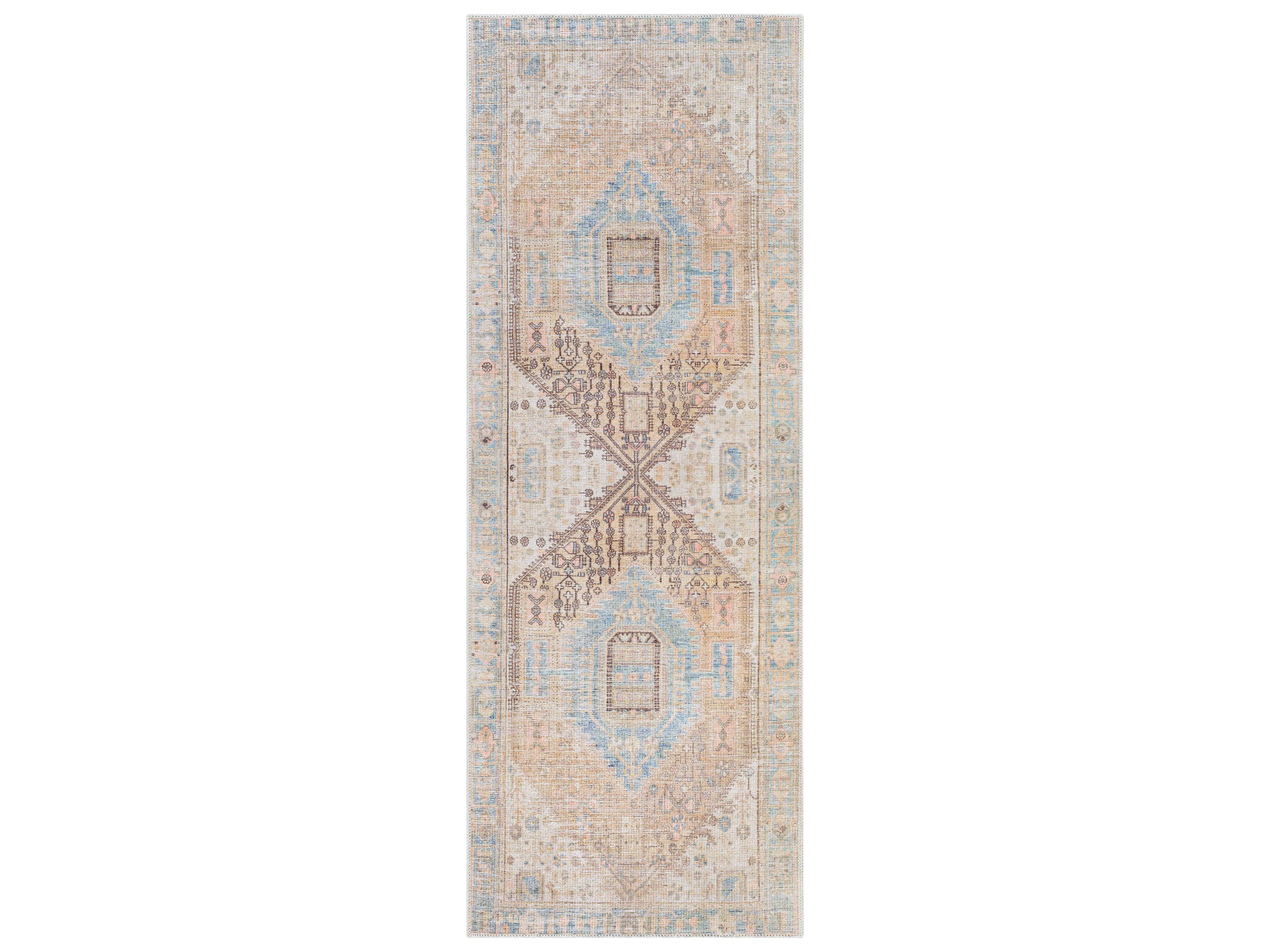 Alanya Bordered Runner Area Rug