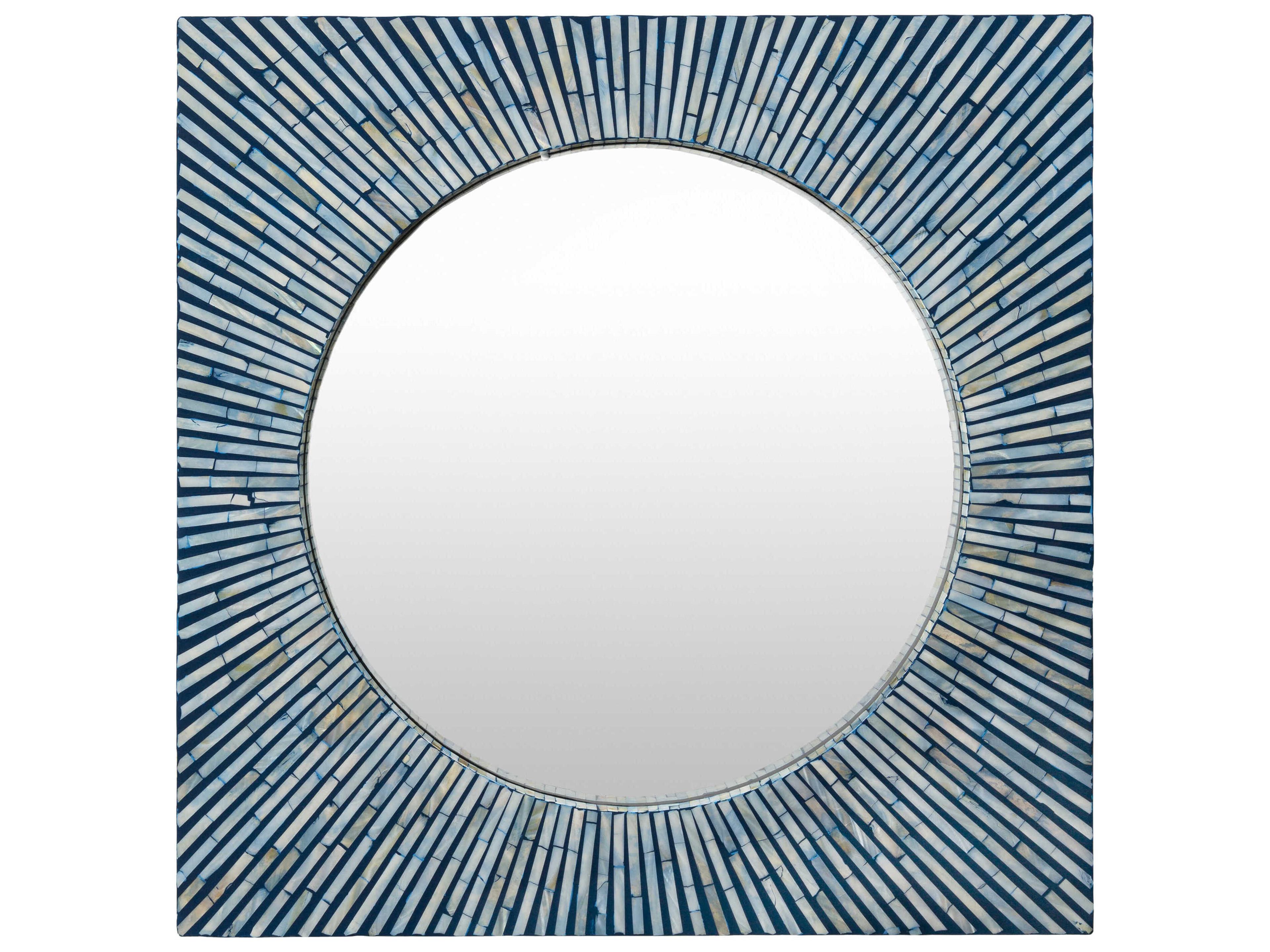 Livabliss by Surya Avondale Natural Ivory blue Square Wall Mirror