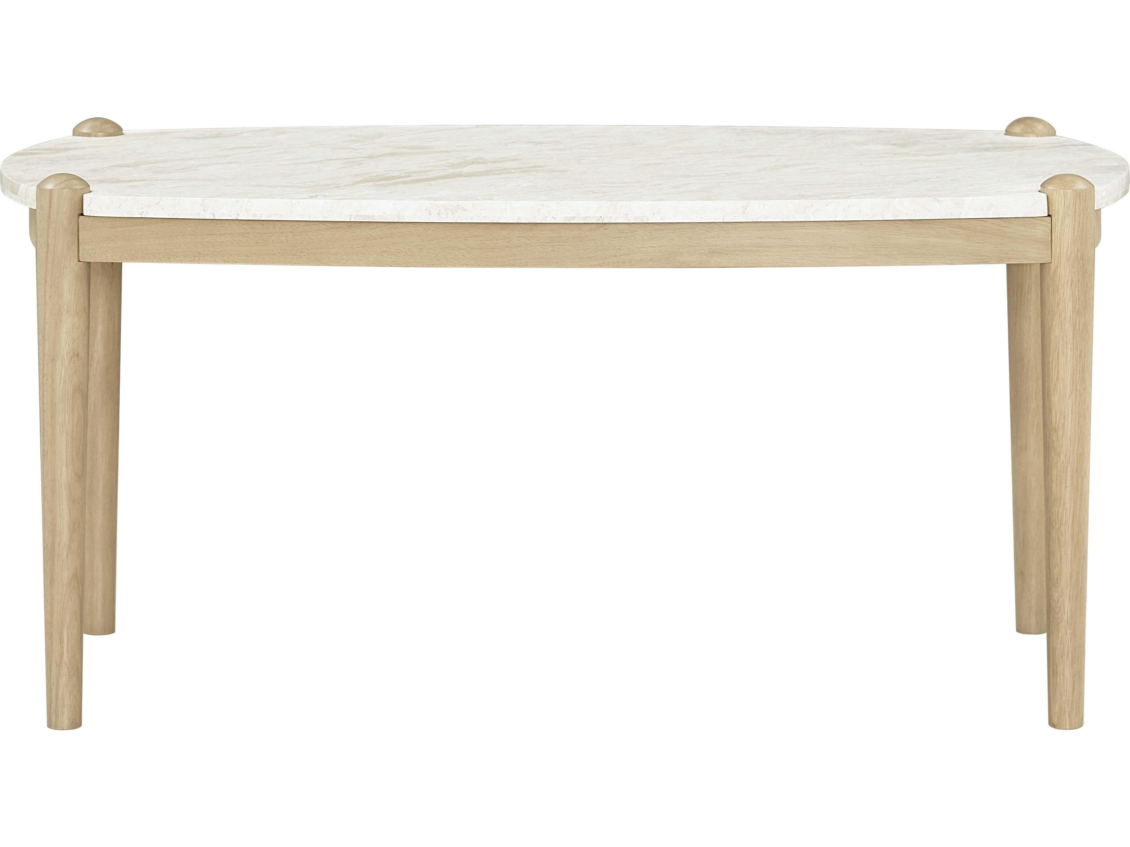 Becki Owens Coronado Oval Marble White Tan Coffee Table