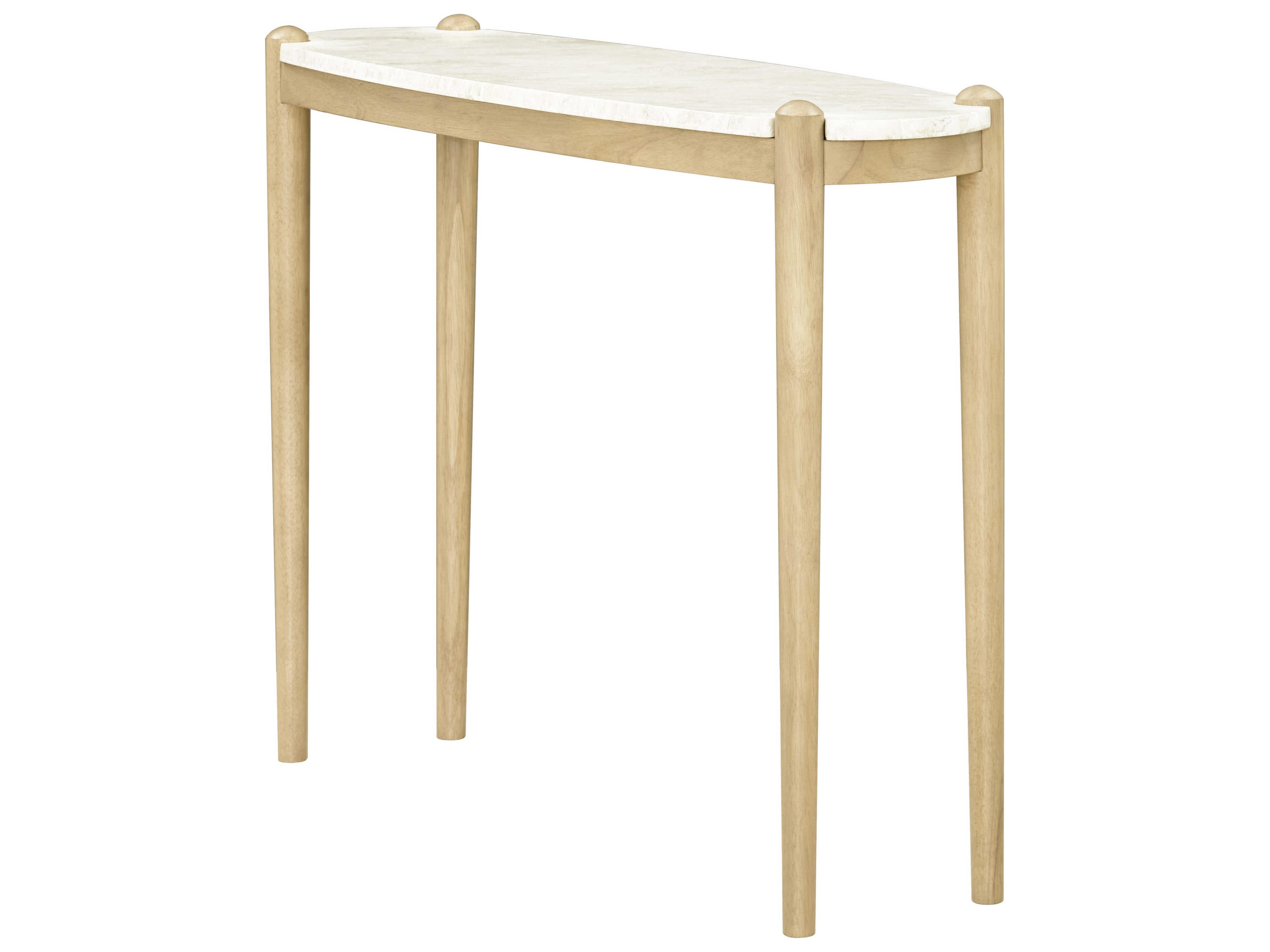 Becki Owens Coronado Oval Marble White Tan Console Table