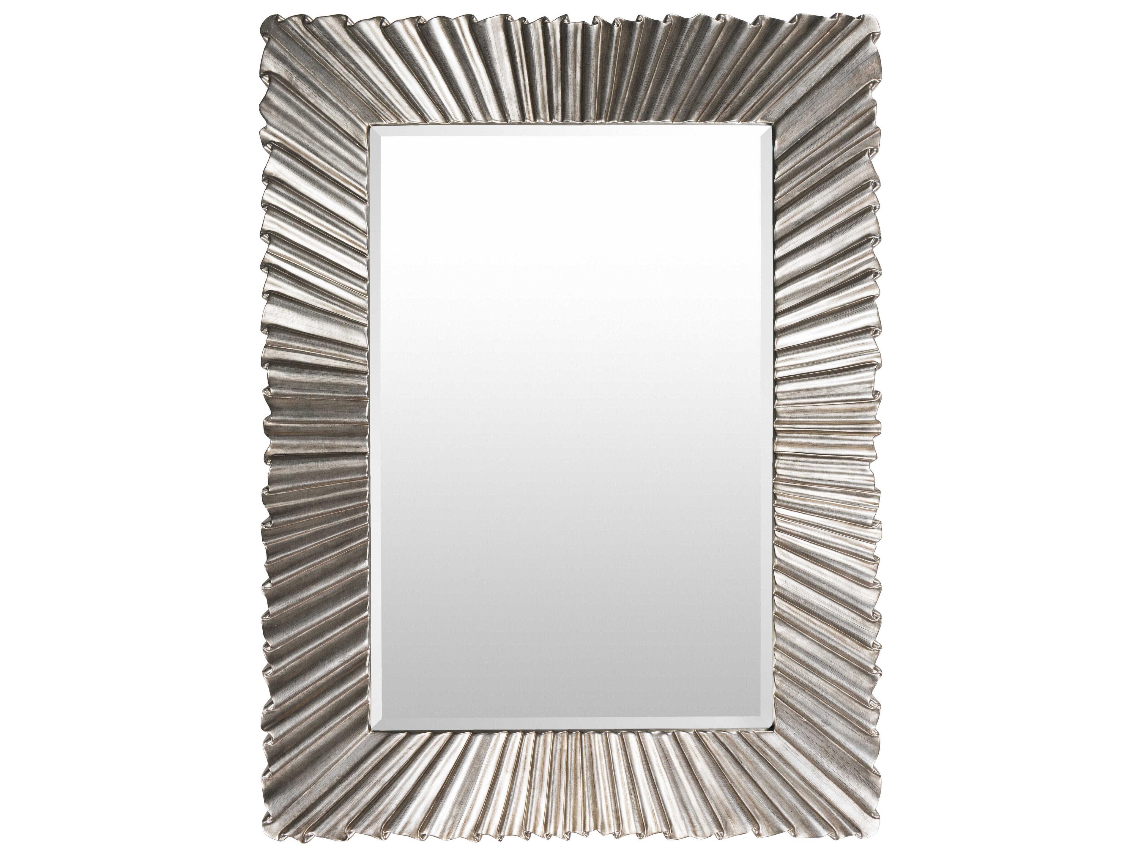 Livabliss by Surya Chaucer Antiqued Metallic Silver Rectangular Wall Mirror