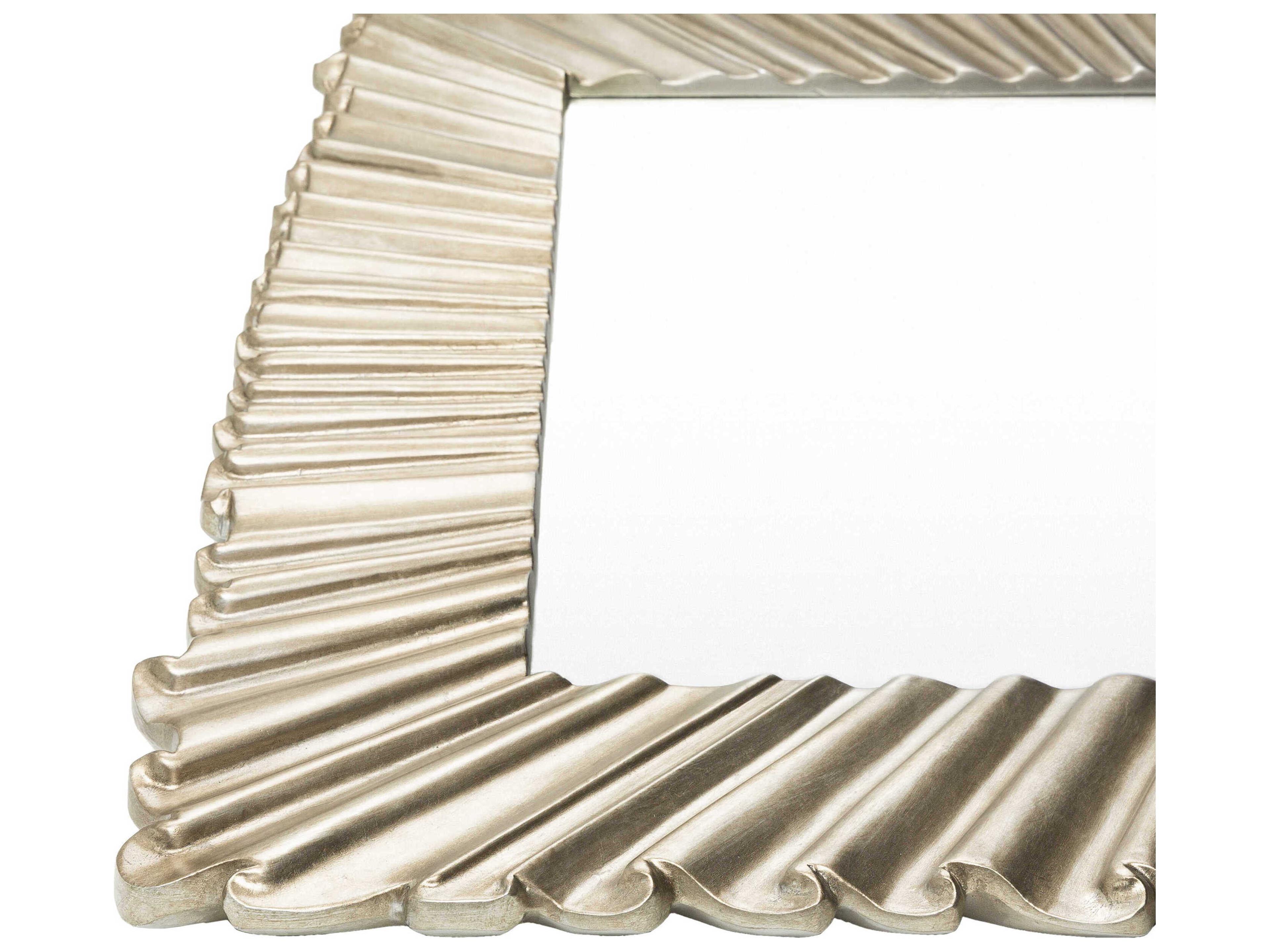 Livabliss by Surya Chaucer Antiqued Metallic Silver Rectangular Wall Mirror