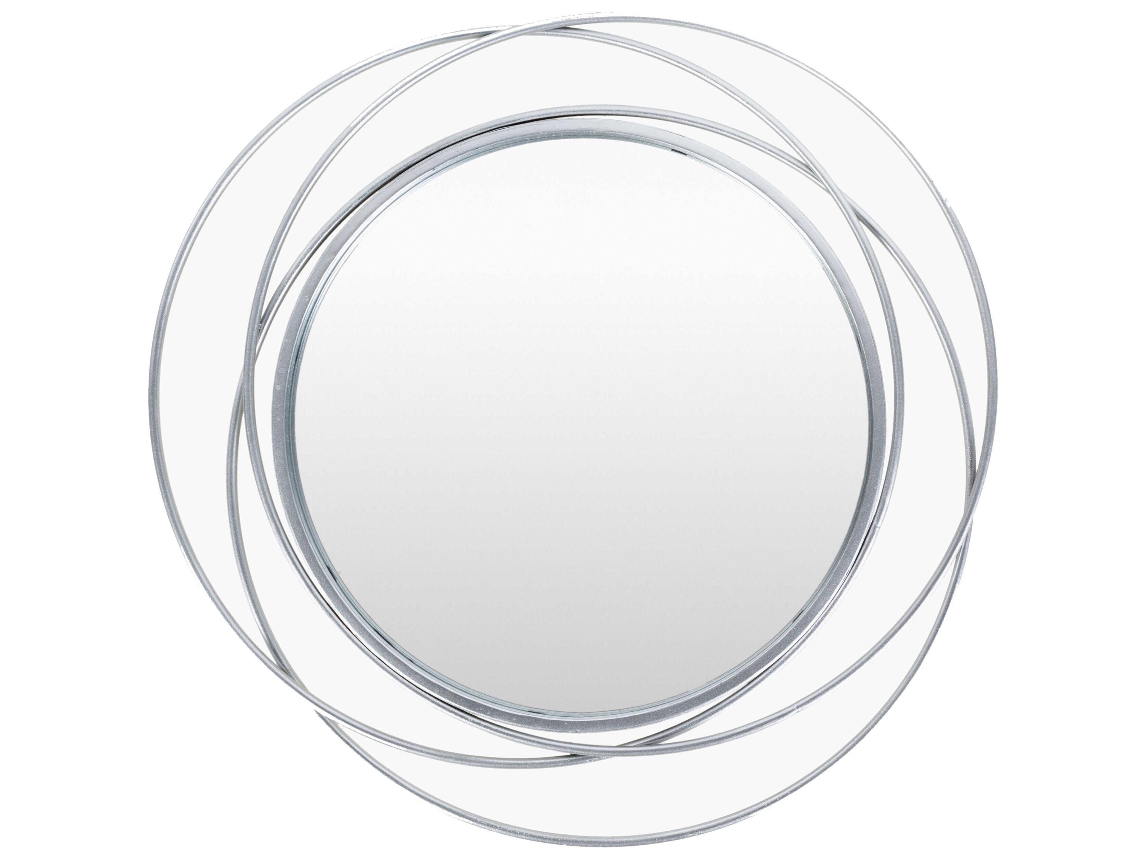 Dixie Painted Metallic Silver Round Wall Mirror