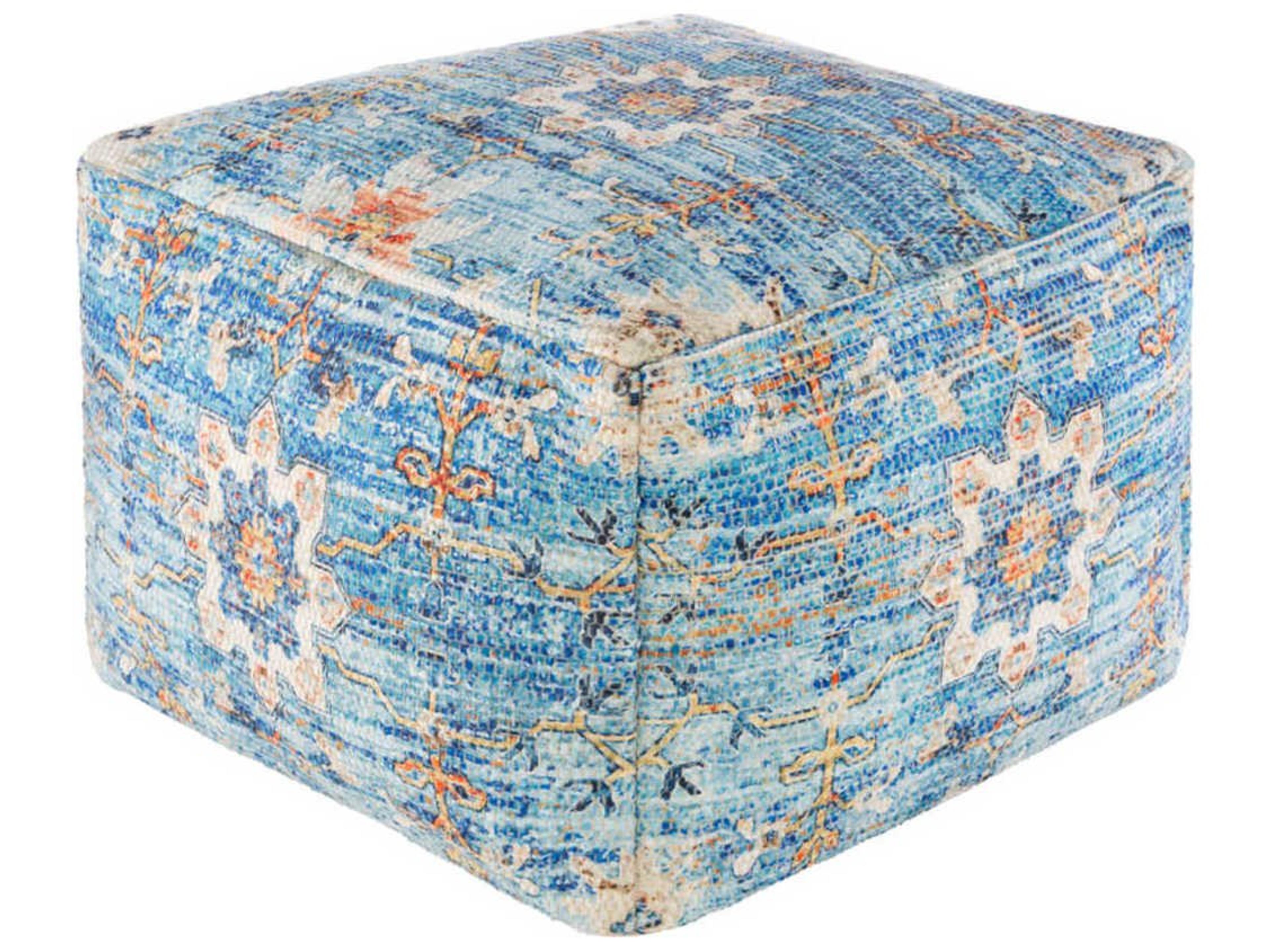 Devonshire Blue Upholstered Ottoman